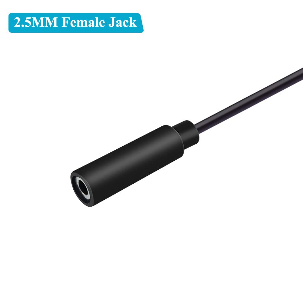 2 Pack 2.5mm Female Jack to Bare Wire TRRS 4 Pole Stereo Audio Cable - Headphone Microphone Repair Kit for Gaming Headsets, Earphones & Audio Equipment