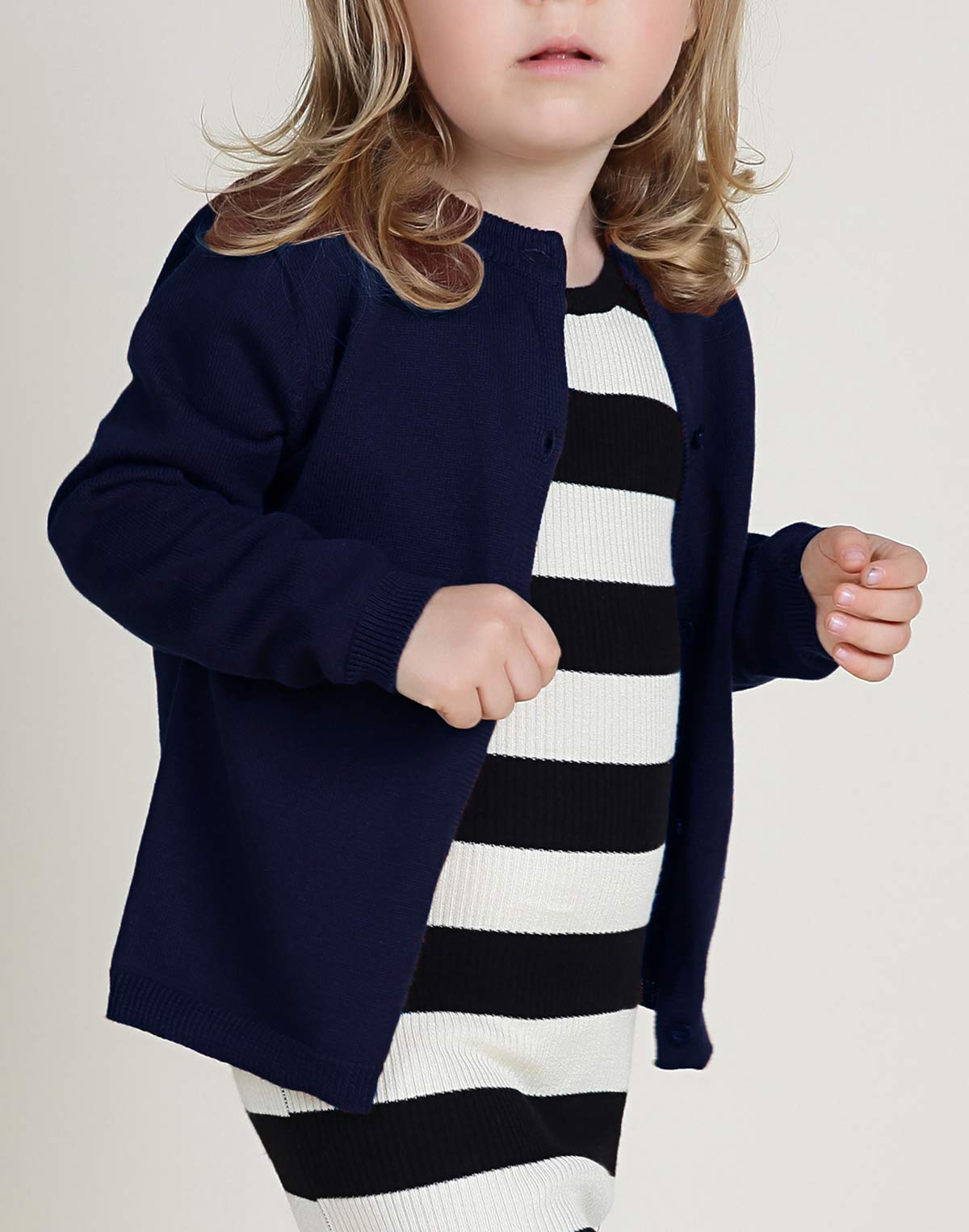 Baby Girls Cotton Cardigans - Soft Long Sleeve Crewneck Button Sweater for Toddlers & Kids | Perfect for School Uniforms, Playdates & Family Outings