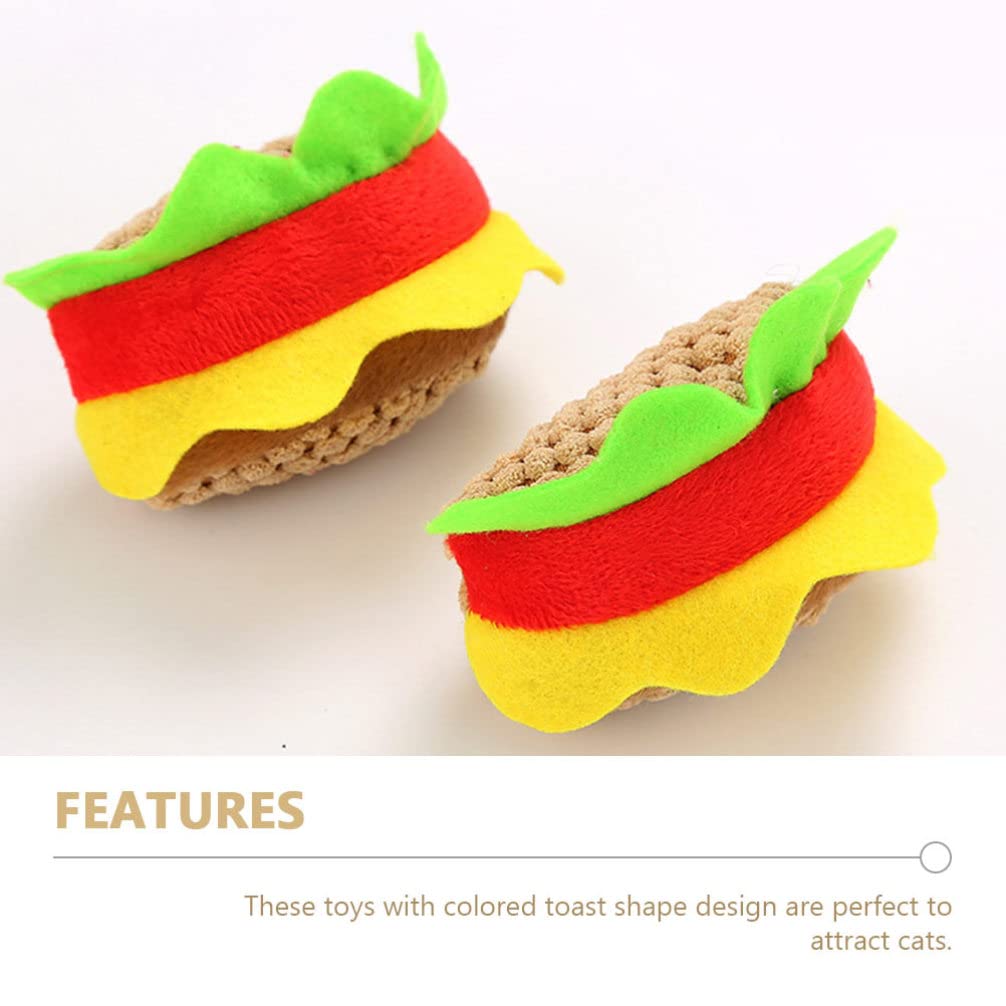 Balacoo 2-Pack Self-Help Chew Toys for Puppies & Kittens - Teething Relief Pet Toys, Soft Plush Mouse & Bread-Shaped Cat Toys for Teething, Boredom Relief & Dental Health - Perfect for Playtime & Travel
