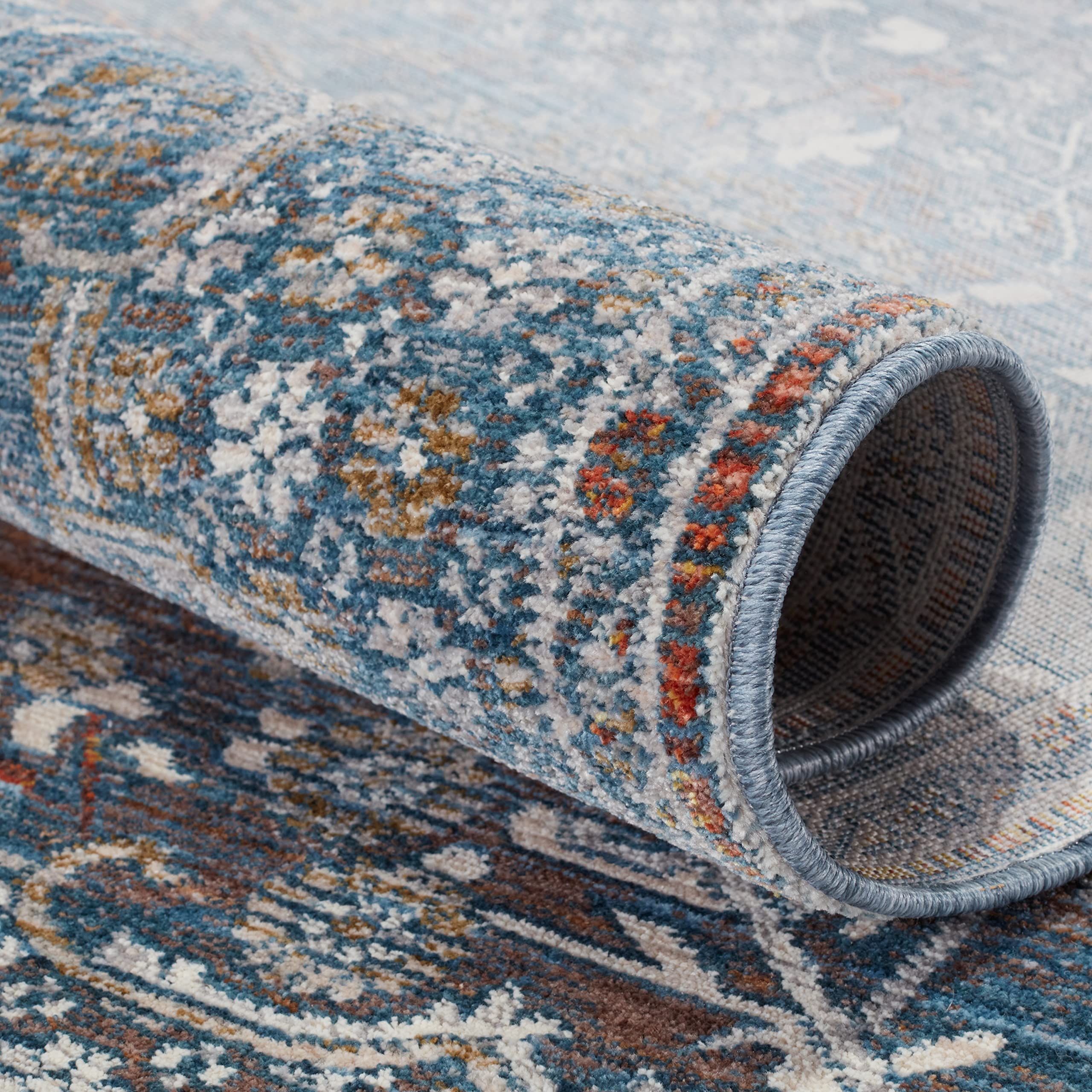 Jaipur Living Washable Soft 8x10 Large Area Rug - Boho Chic Blue and Gray - Perfect for Living Room, Bedroom & Home Decor