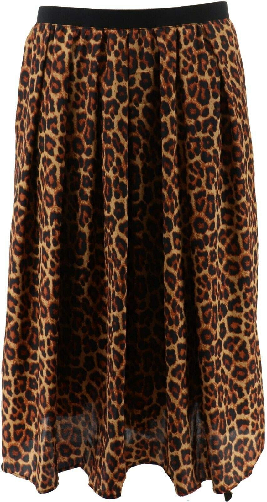 Joan Rivers Petite Leopard Print Maxi Skirt for Women - A372217 | Elegant Animal Print Long Skirt for Casual Wear, Date Night & Special Occasions