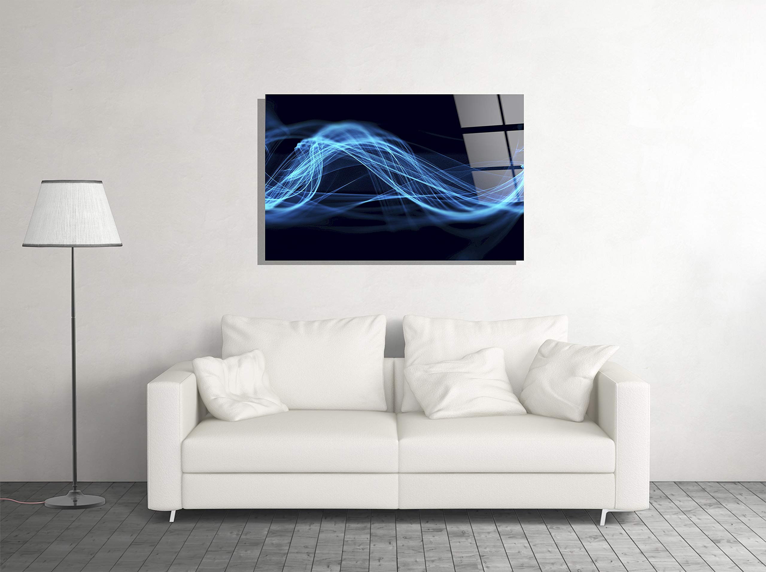 Abstract Wave Modern Art Decor Print - Tempered Glass Wall Art for Living Room, Bedroom & Office - Unique Home Gift Idea for Housewarming, Wedding & Birthday