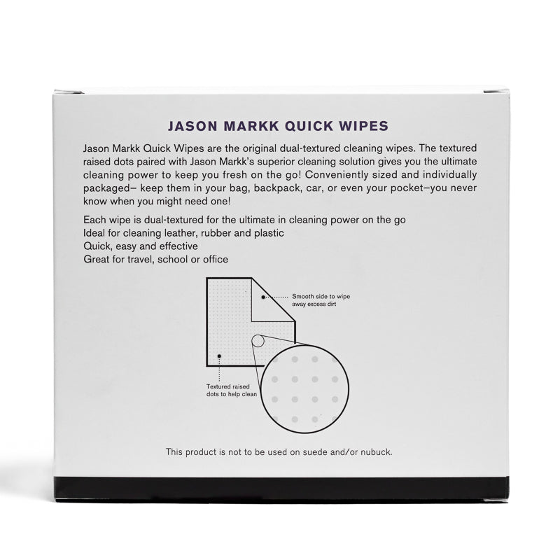Jason Markk Quick Wipes - 30 Pack Premium Shoe Cleaning Wipes for Sneakers, Boots & Leather - On-The-Go Shoe Care for Gym, Work & Travel