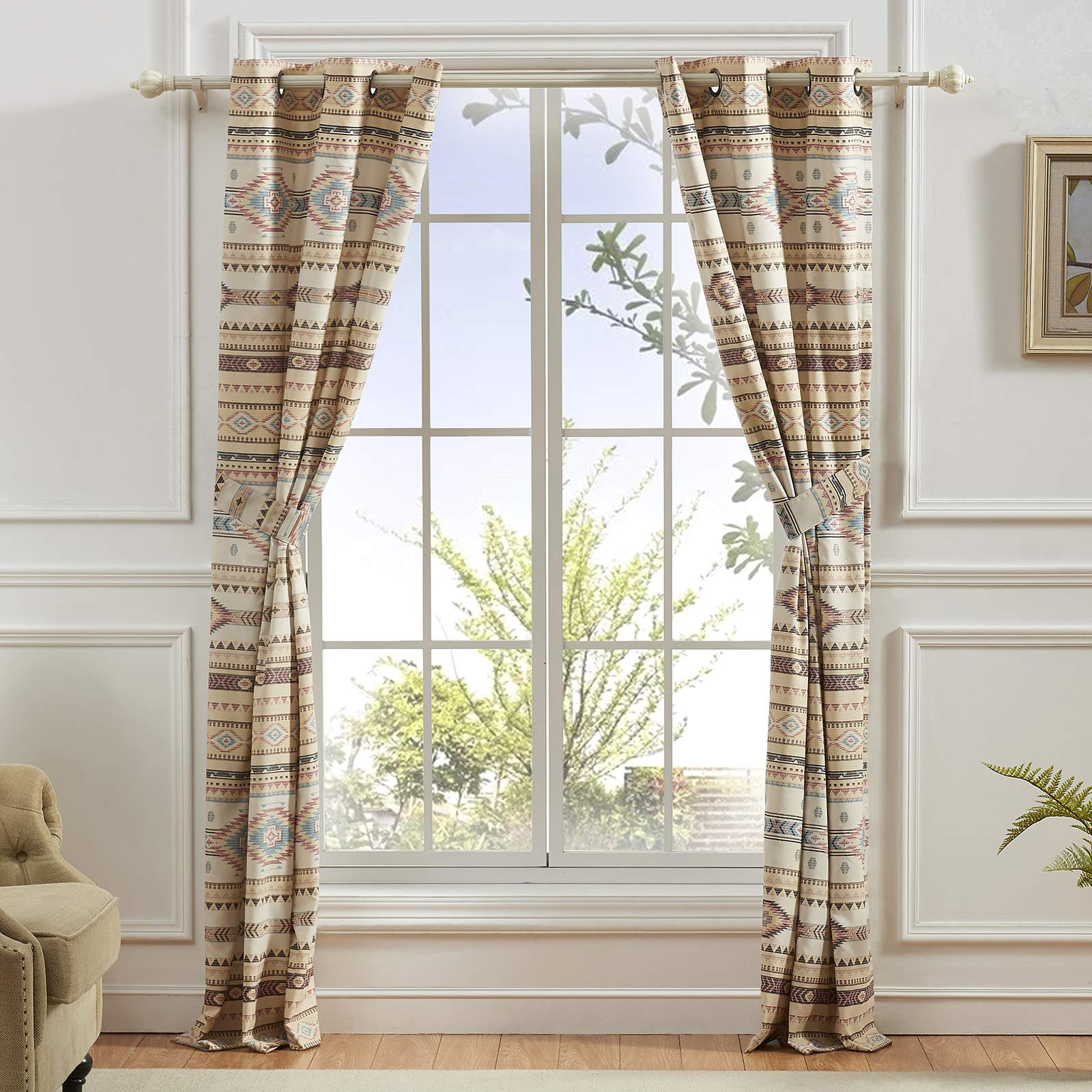 Phoenix Curtain Panel Pair 84 Inch - Blackout Window Drapes for Living Room & Bedroom - Thermal Insulated Room Darkening Curtains