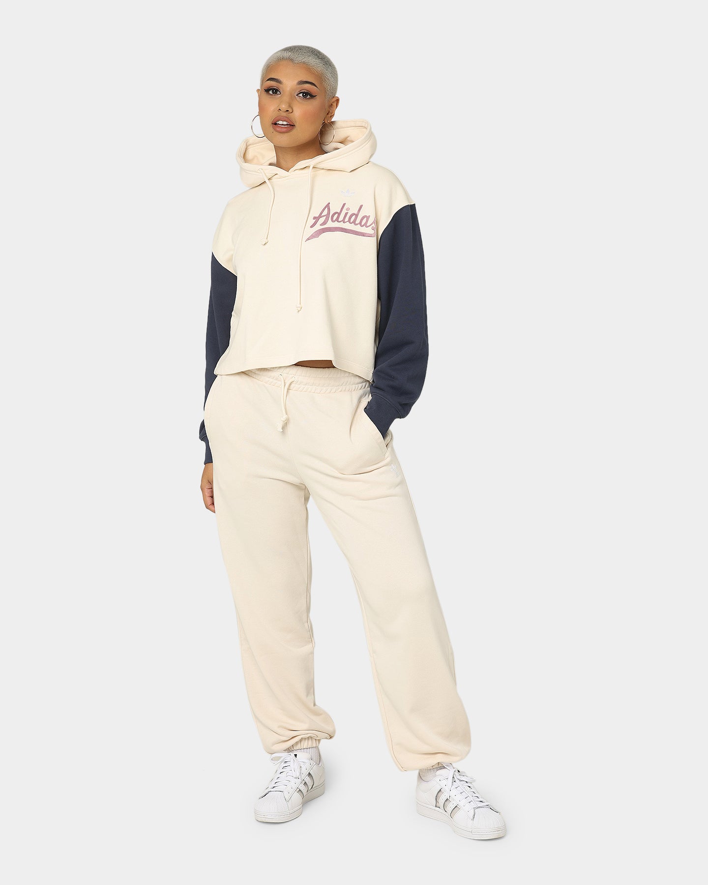 Adidas Women's Modern Basketball Hoodie - Wonder White/Shadow Navy - Stylish & Comfortable for Casual Wear, Gym & Street Fashion