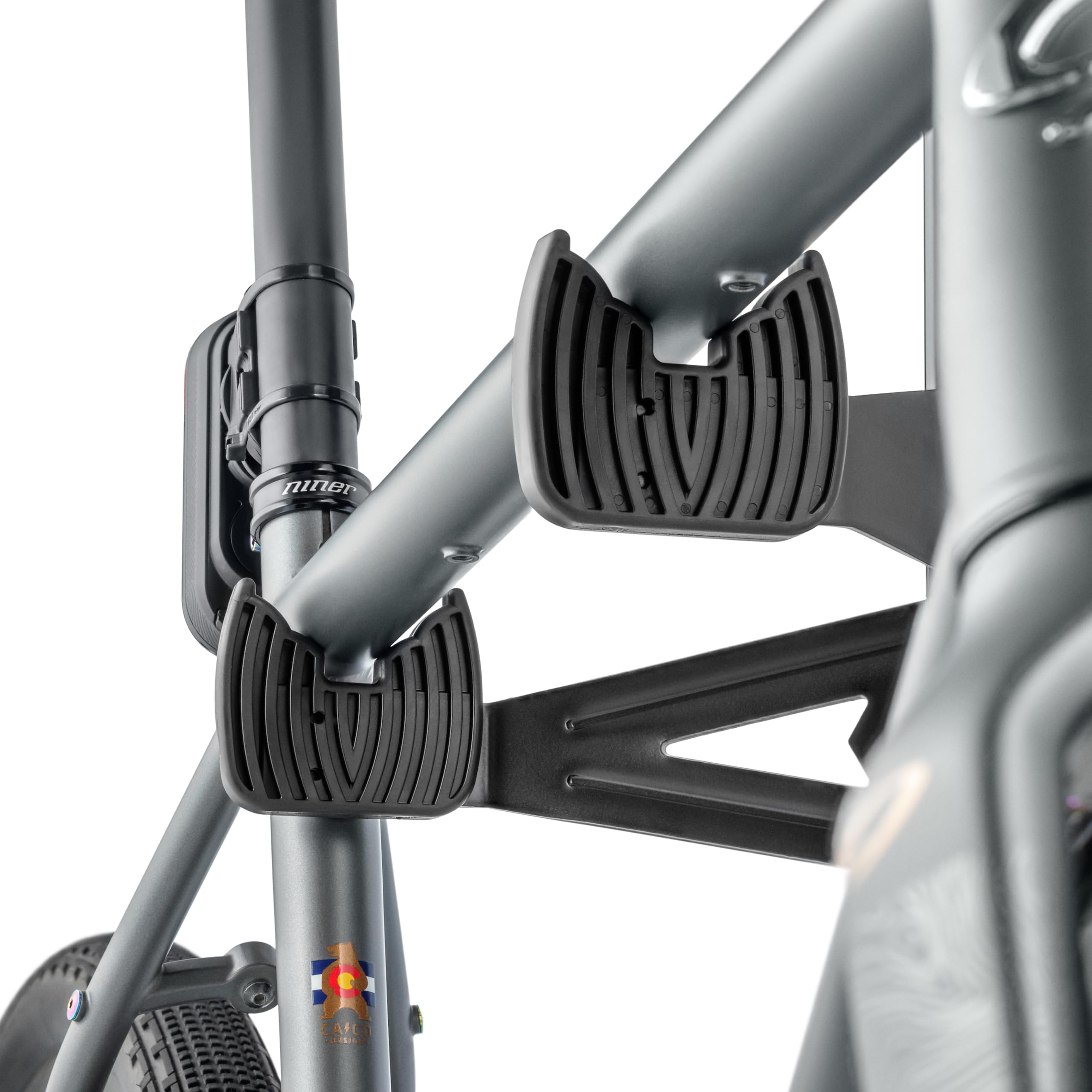 Feedback Sports Velo Cache 2 Bike Storage Rack - Wall Mounted Bicycle Organizer for Garage, Home & Office - Space Saving Bike Hanger for Road, Mountain & Kids Bikes