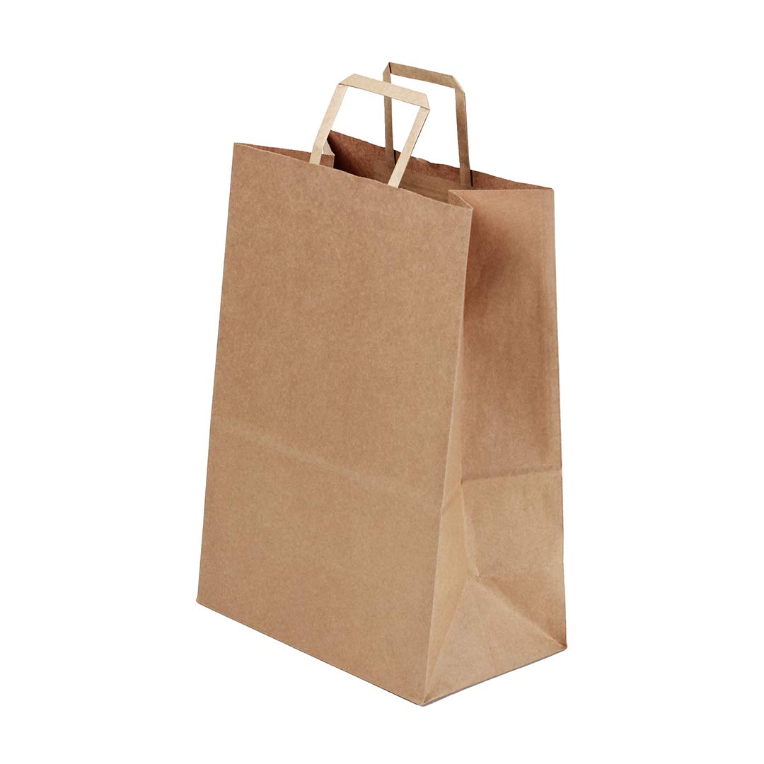 Eco-Friendly 12x7x17 Inch Kraft Paper Shopping Bags - 100 Pack Durable Brown Retail Bags with Handles for Groceries, Gifts & Merchandise | Perfect for Stores, Restaurants & Sustainable Packaging