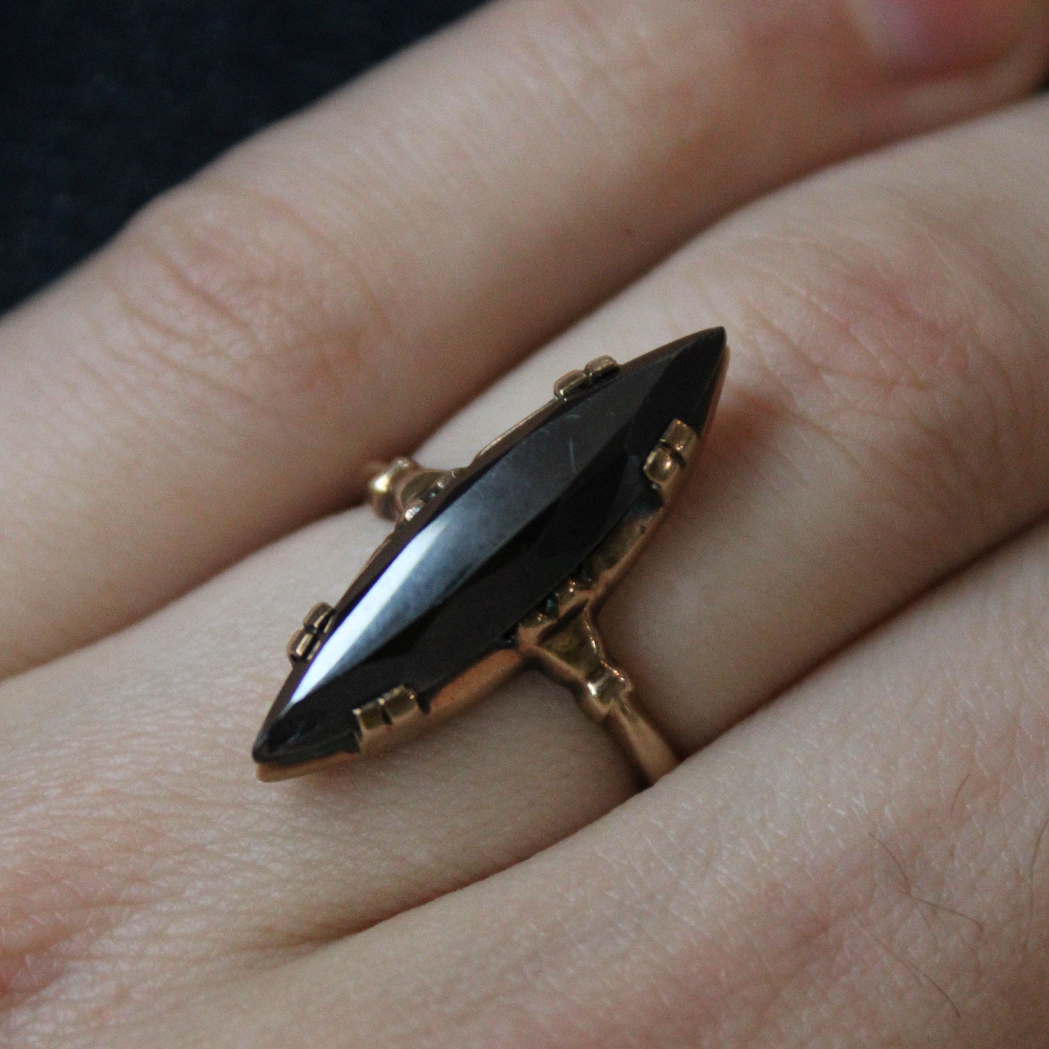 5.90ct Hematite Navette Ring - Size 7 | Elegant Gemstone Jewelry for Women | Perfect for Everyday Wear, Office & Special Occasions