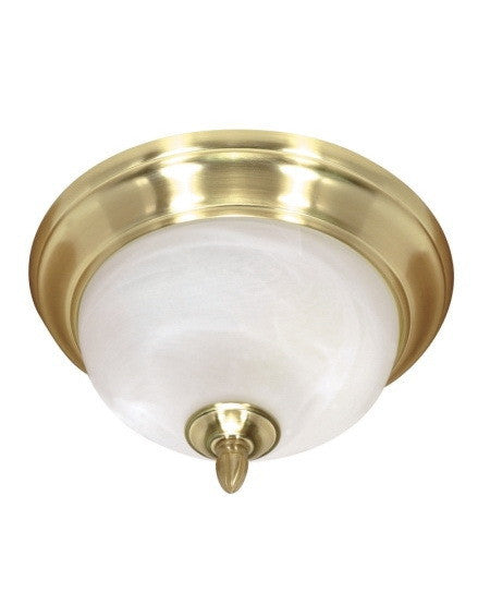 Nuvo Lighting 60 477 Sateen Collection 2-Light Energy Star Certified Fluorescent Ceiling Fixture - Satin Brass Finish for Kitchen, Bathroom & Office Lighting