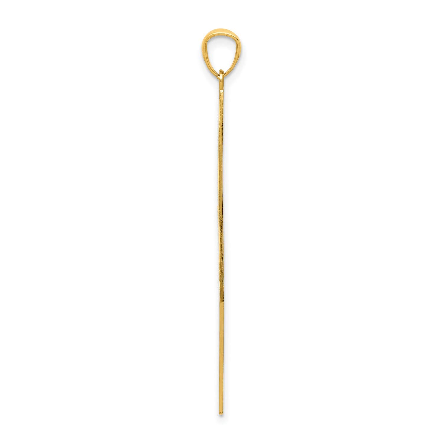 14K Yellow Gold Polished Lightning Bolt Pendant Necklace - 45mm x 10mm - Dainty Jewelry for Women - Perfect for Gifts, Everyday Wear & Special Occasions