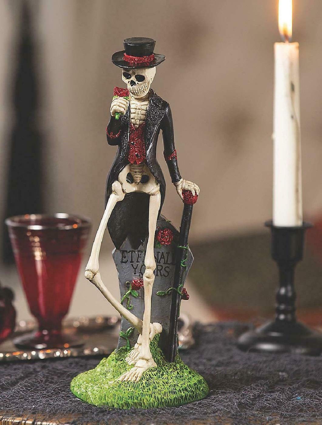 Gothic Skeleton Gentleman Figurine in Tuxedo - 10.5 Inch Day of The Dead Decor for Halloween, Gothic Home Decor, and Dark Aesthetic Collections | Perfect for Halloween Party Centerpieces, Gothic Shelf Displays & Dia de Muertos Altars
