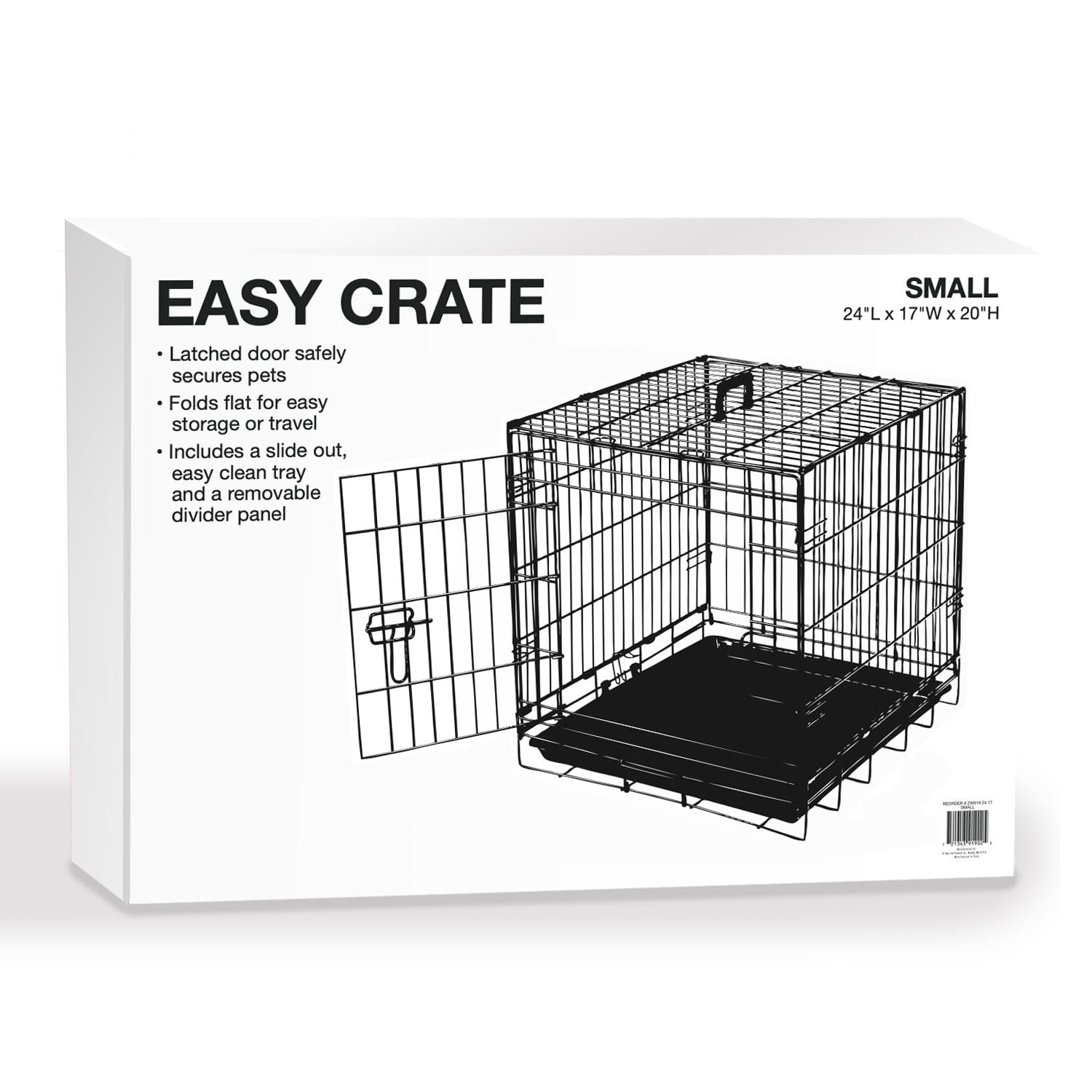 Proselect Easy Dog Crates for Large Dogs - Extra Large Pet Crate with Durable Metal Frame & Removable Tray | Perfect for Travel, Training & Home Use - Black