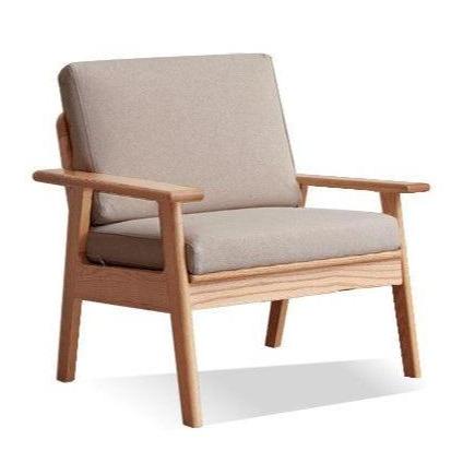 Japanese Style 3-Seater Fabric Sofa - Solid Oak & Pine Wood Frame - Perfect for Living Room, Lounge, or Zen Home Decor