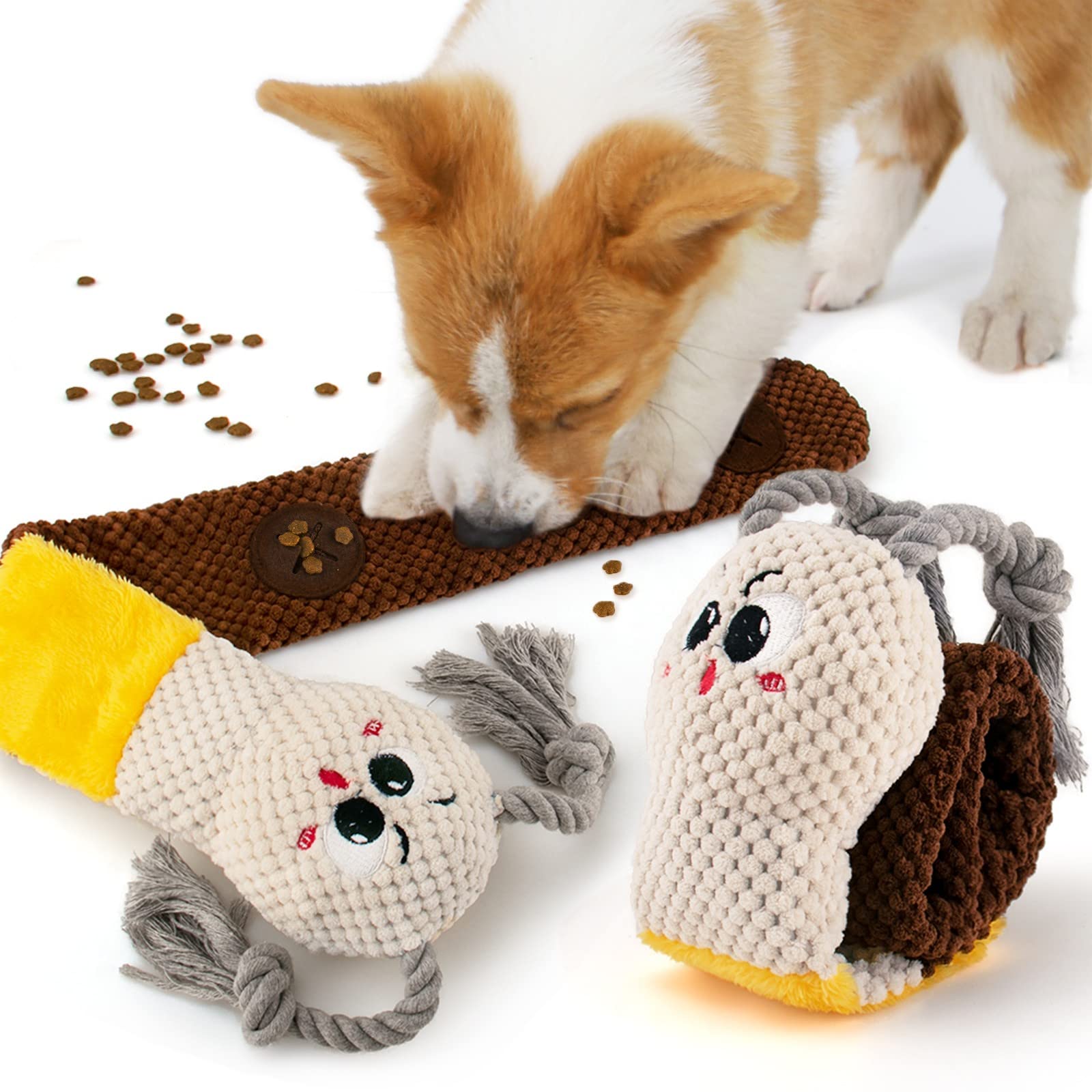 Durable Squeaky Dog Snuffle Toys for Small, Medium & Large Dogs - Interactive Plush Chew Toy with Crinkle Paper, Fun Treat Puzzle for Puppies | Indoor Play, Training & Anxiety Relief