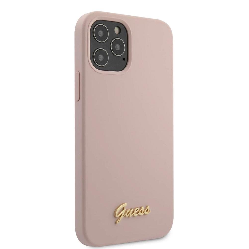 GUESS Silicone Phone Case for iPhone 12/12 Pro - Slim Protective Cover with Soft Touch Finish | Perfect for Everyday Use, Work & Travel