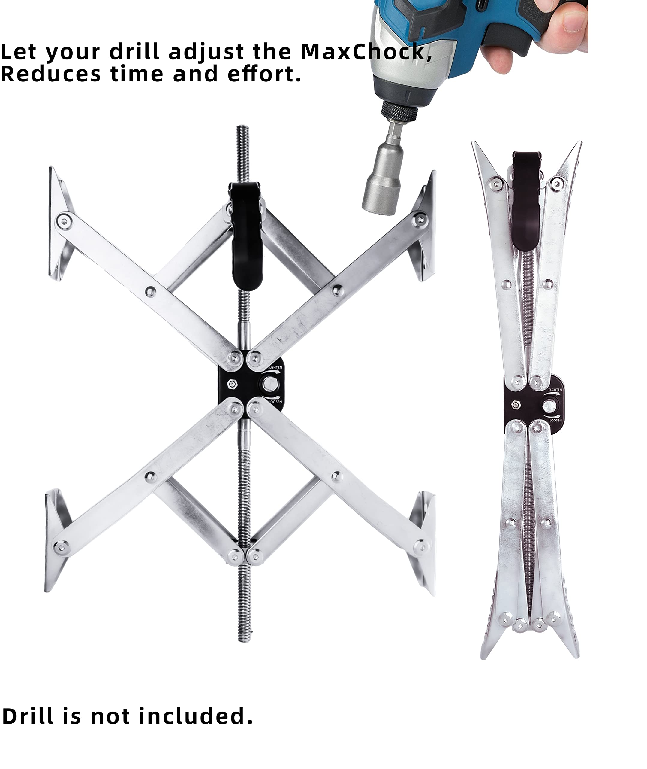 X-Shaped Wheel Chock Stabilizer for RV Travel Trailer - Adjustable with Drill - Dual Axle Tire Stabilizer for Camping (2-Pack XL) - Perfect for Leveling Your Camper on Uneven Grounds