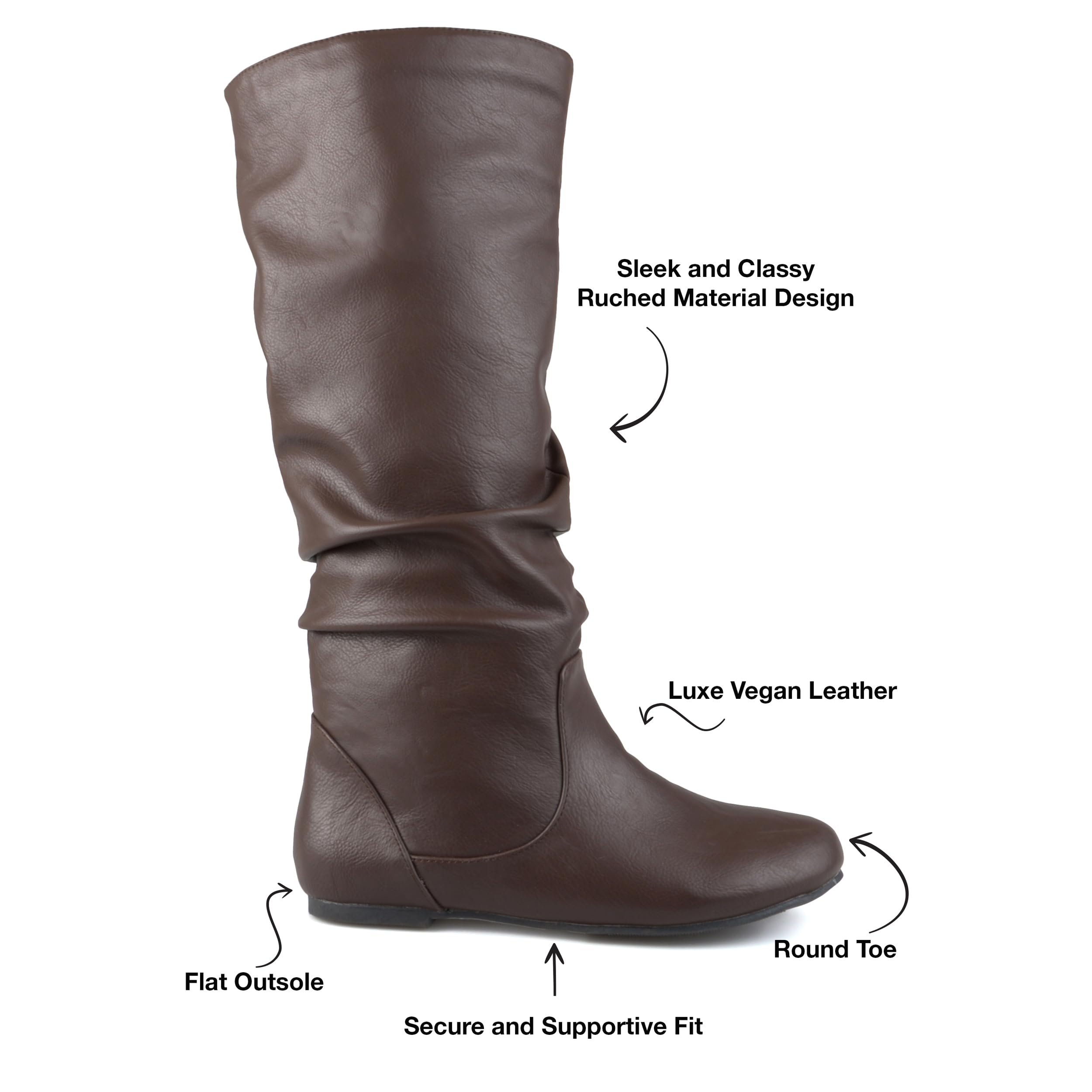 Journee Women's Jayne Round Toe Riding Boots - Comfortable Equestrian & Casual Boots for Everyday Wear | Perfect for Horseback Riding, Work & Winter Fashion