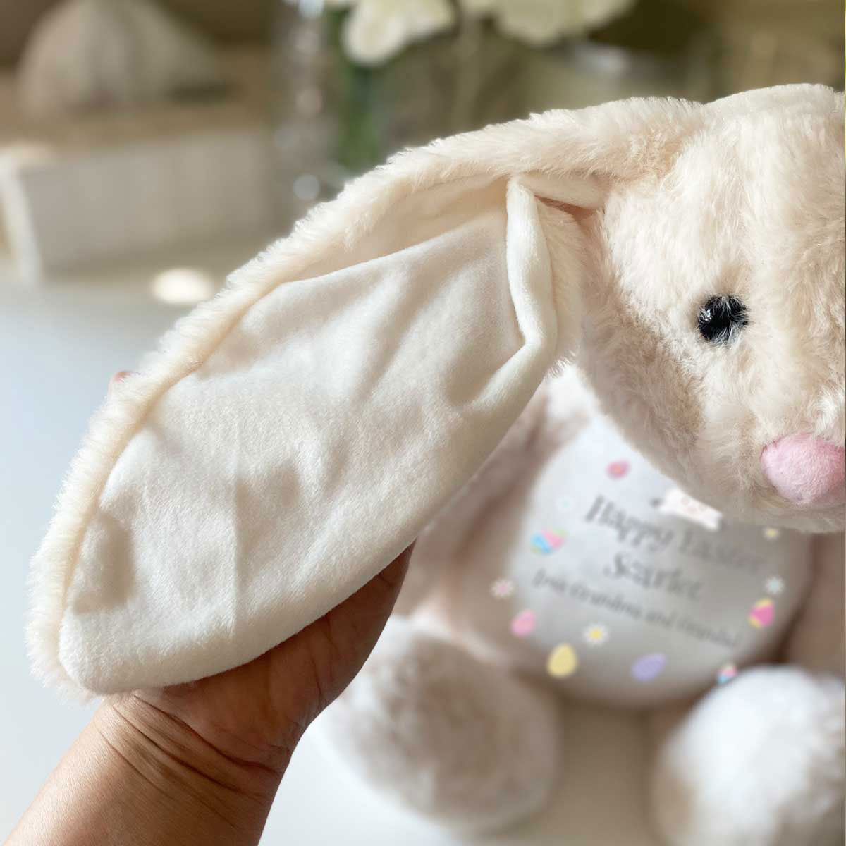 Personalized Voice Message Easter Bunny Plush Toy - Recordable Stuffed Animal for Kids, Easter Gifts, Birthday Presents - Perfect for Easter Baskets, Bedtime Cuddles & Holiday Decorations
