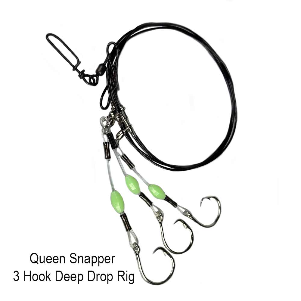 Capt. Harry's 3 Hook Deep Dropping Rigs for Saltwater Fishing - Premium Offshore Bottom Fishing Gear for Grouper, Snapper & Tilefish