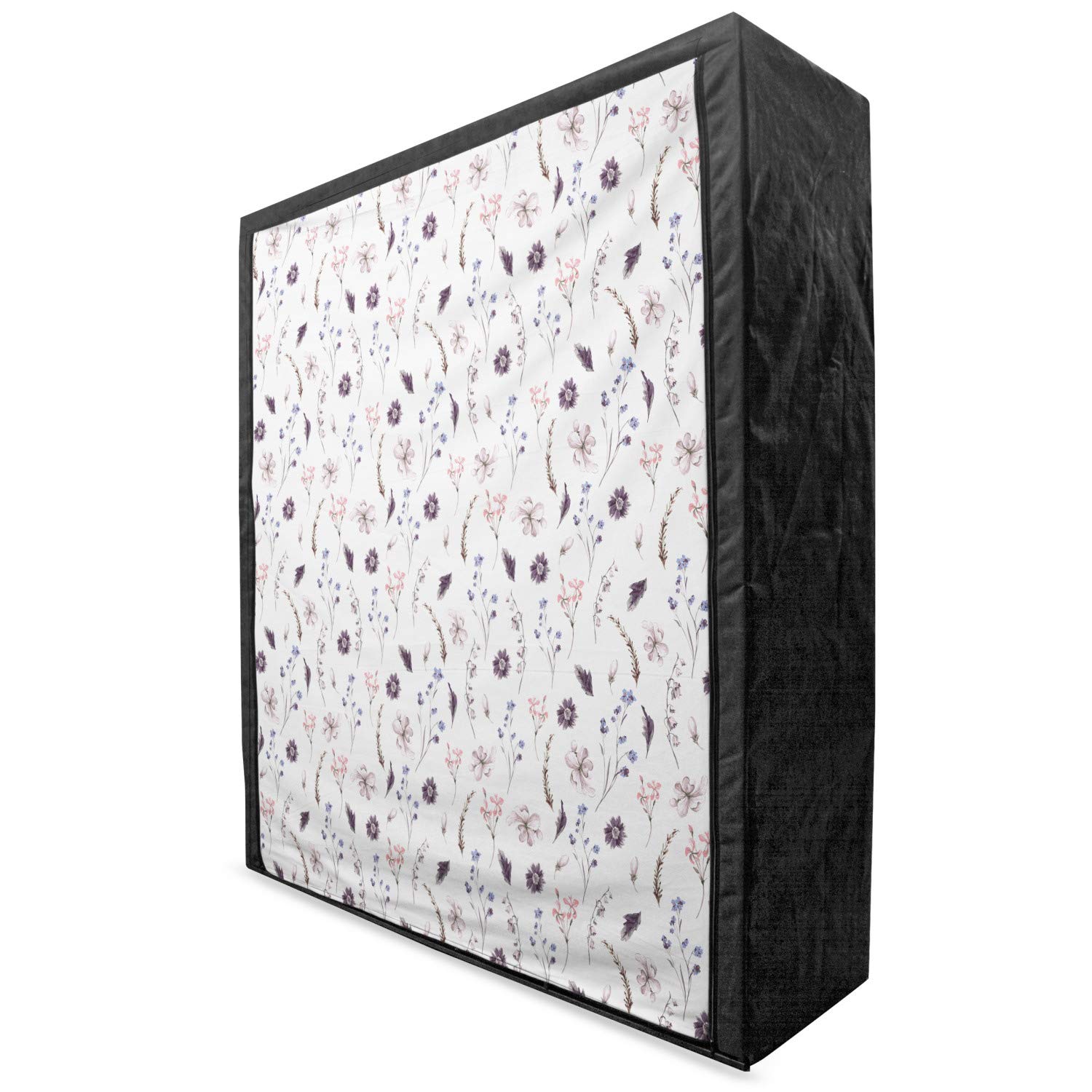 Ambesonne Watercolor Portable Fabric Wardrobe - Vintage Floral Pattern Clothing Organizer with Shelves, 59 Inch Multicolor Storage Closet for Bedroom, Closet & Dorm Room Organization | Perfect for Spring & Summer Season Wardrobe Storage