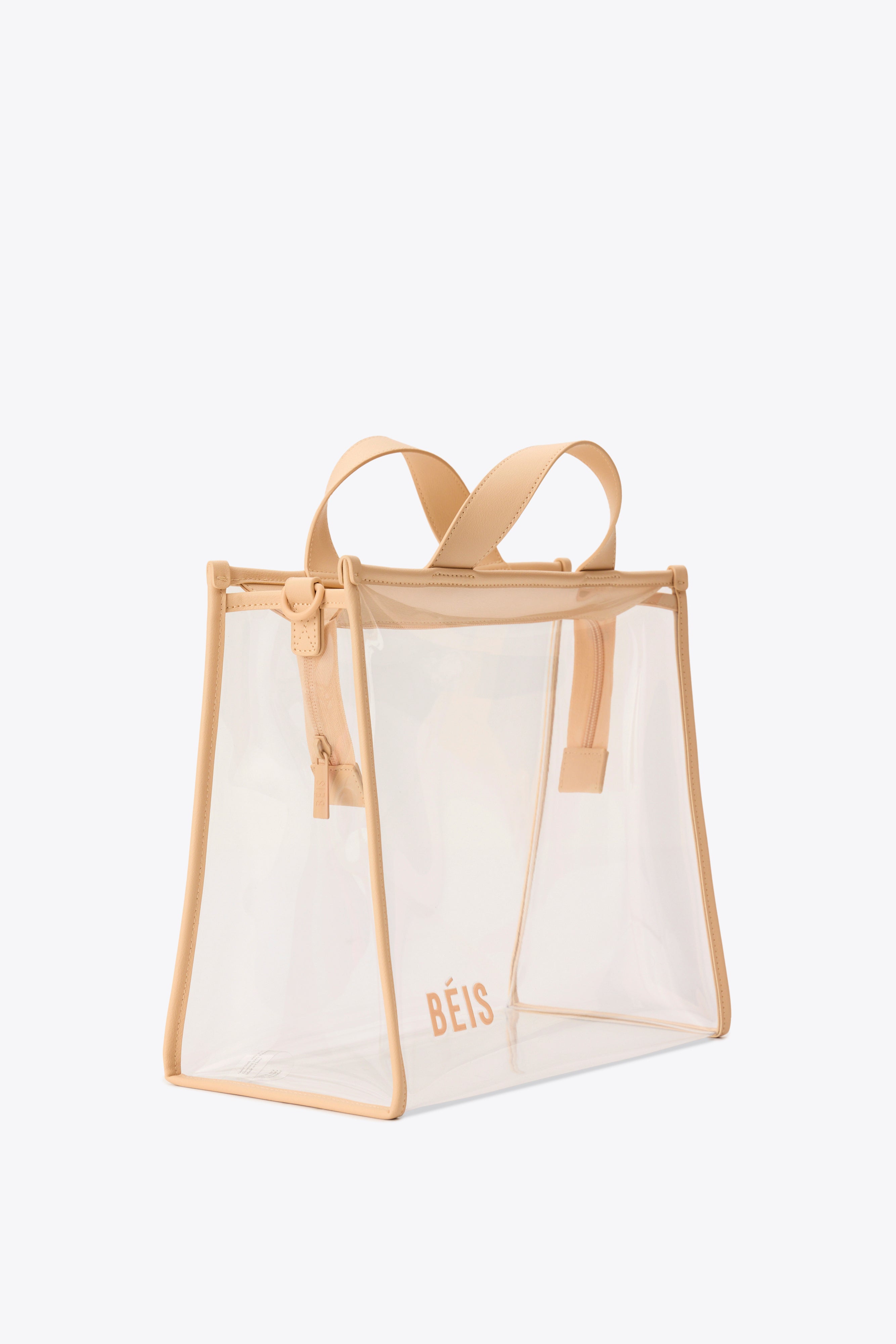 Premium Beige Stadium Tote Bag - Large Durable Canvas Shopper for Women - Perfect for Work, Gym, Beach & Weekend Getaways