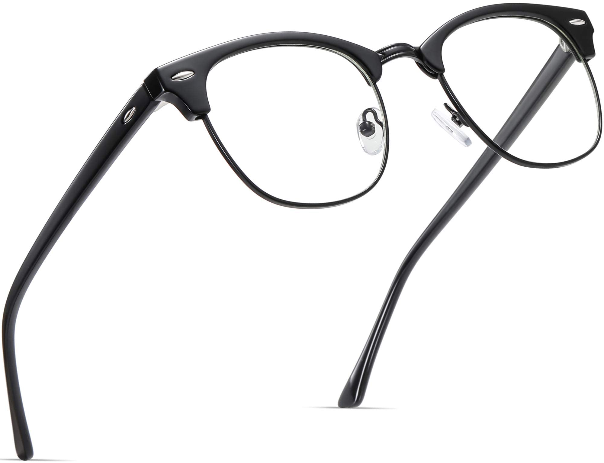 Blue Light Blocking Glasses for Women & Men - Anti Eyestrain Computer Glasses, Gaming Glasses with UV Protection - Lightweight Semi-Rimless Frame for Office Work, Online Classes & Nighttime Screen Use