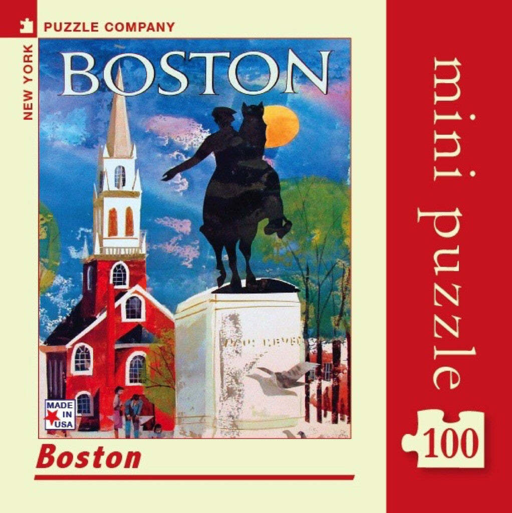 Boston Mini Puzzle (100pc) - Fun & Challenging Travel Puzzle for Kids & Adults - Perfect for Road Trips, Airplane Rides & Family Game Nights