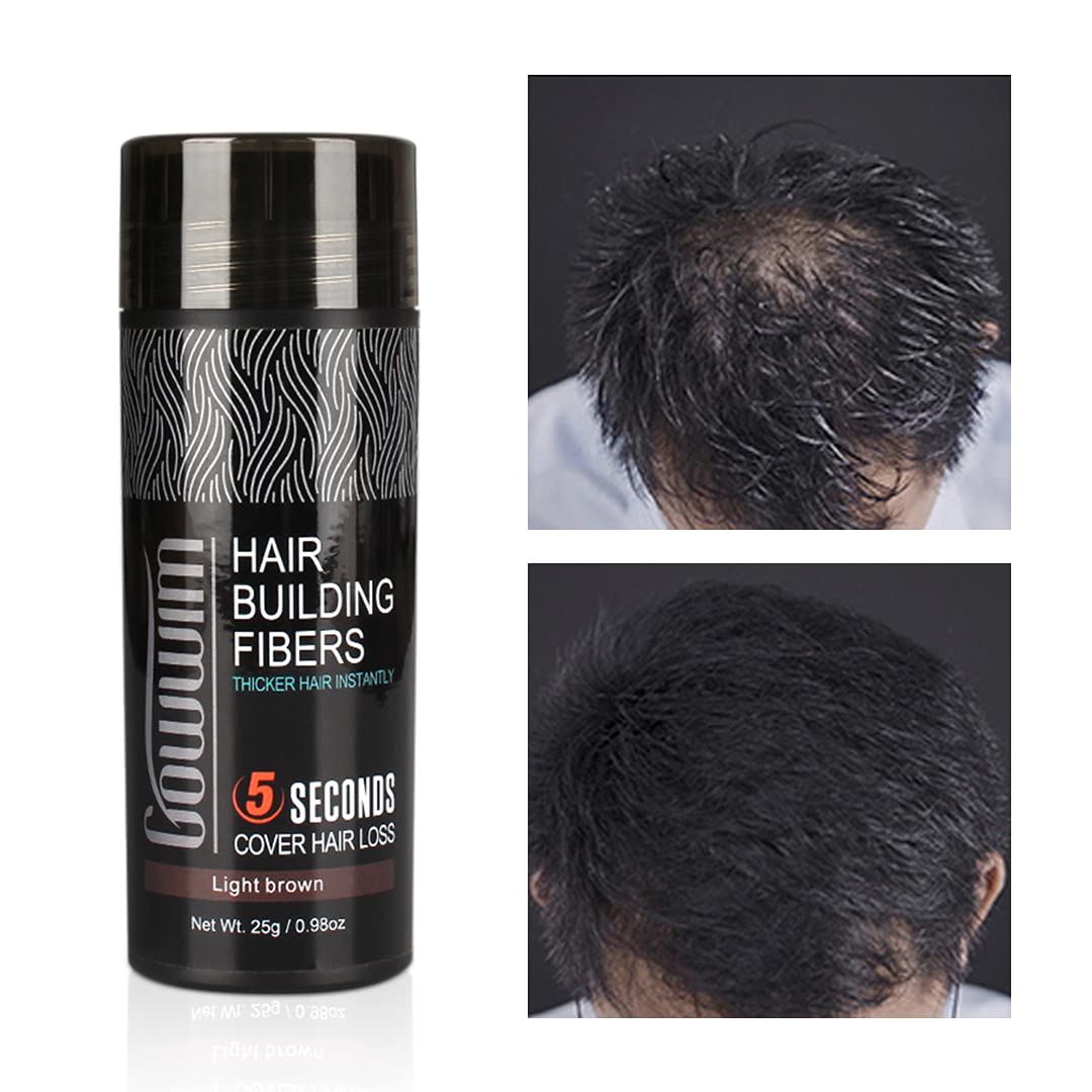 Gowwim Hair Building Fibers Powder for Thinning Hair & Baldness - Medium Brown | Natural-Looking Hair Thickener for Men & Women | Perfect for Daily Use, Special Occasions & Confidence Boosting