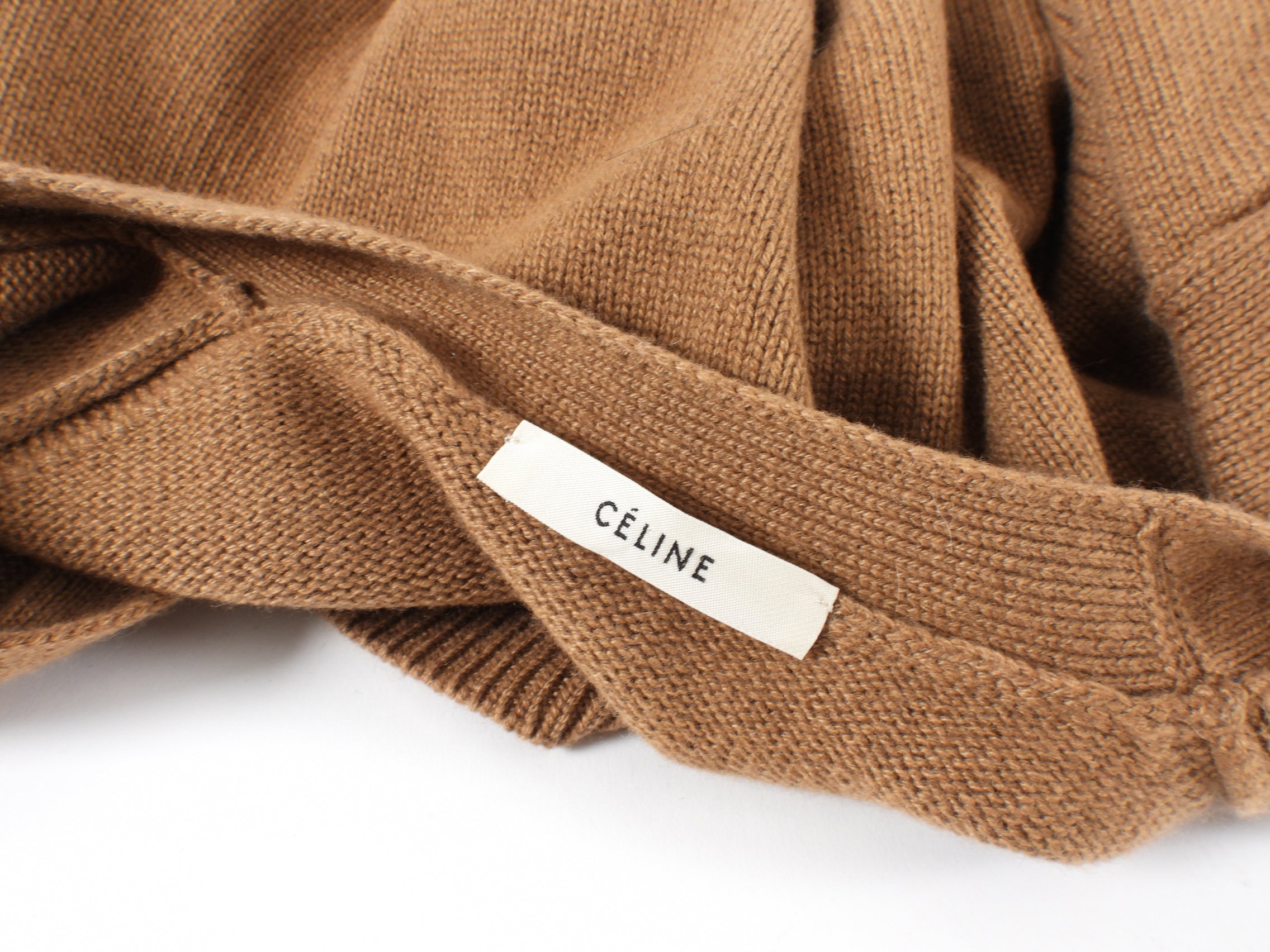 Celine Caramel Brown Cashmere Cardigan Sweater for Women - Soft & Warm Knit Pullover (Sizes S/M) - Perfect for Fall & Winter Fashion, Office Wear & Casual Outings