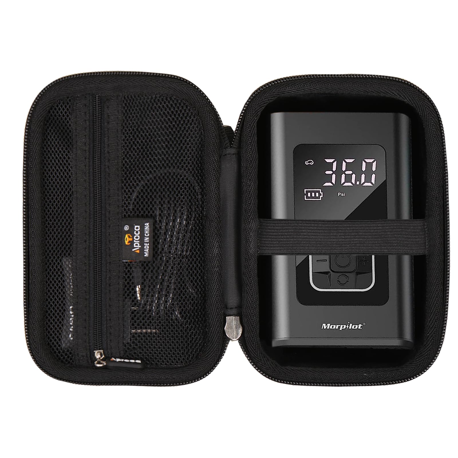Aproca Durable Hard Storage Travel Case for Morpilot Electric Air Pump & Car Tire Inflator Accessories - Perfect for Road Trips, Camping & Emergency Car Maintenance