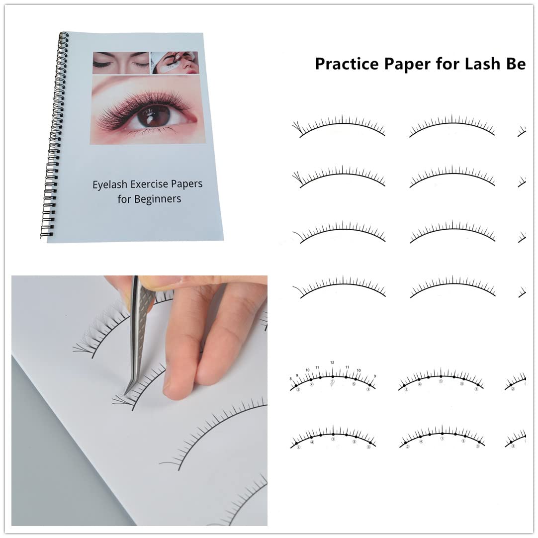 Professional Eyelash Extensions Training Book for Beginners - Step-by-Step Lash Practice Guide for Salon & Home Use