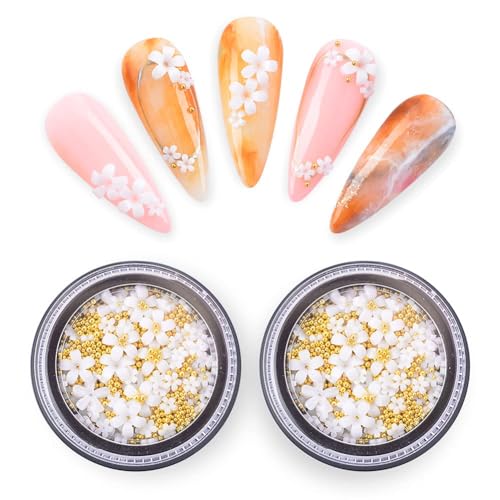 2 Boxes Flower Nail Charms