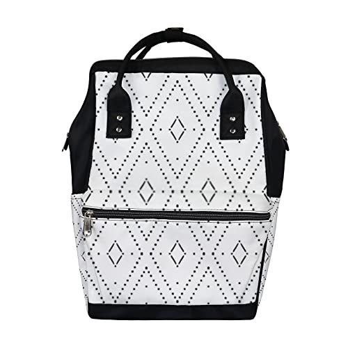 Stylish Boho Ikat Diaper Backpack for Moms - Large Capacity Multifunctional Baby Changing Bag - Waterproof Travel Backpack for Women & Men (Perfect for Daycare, Travel, and On-the-Go Parenting)