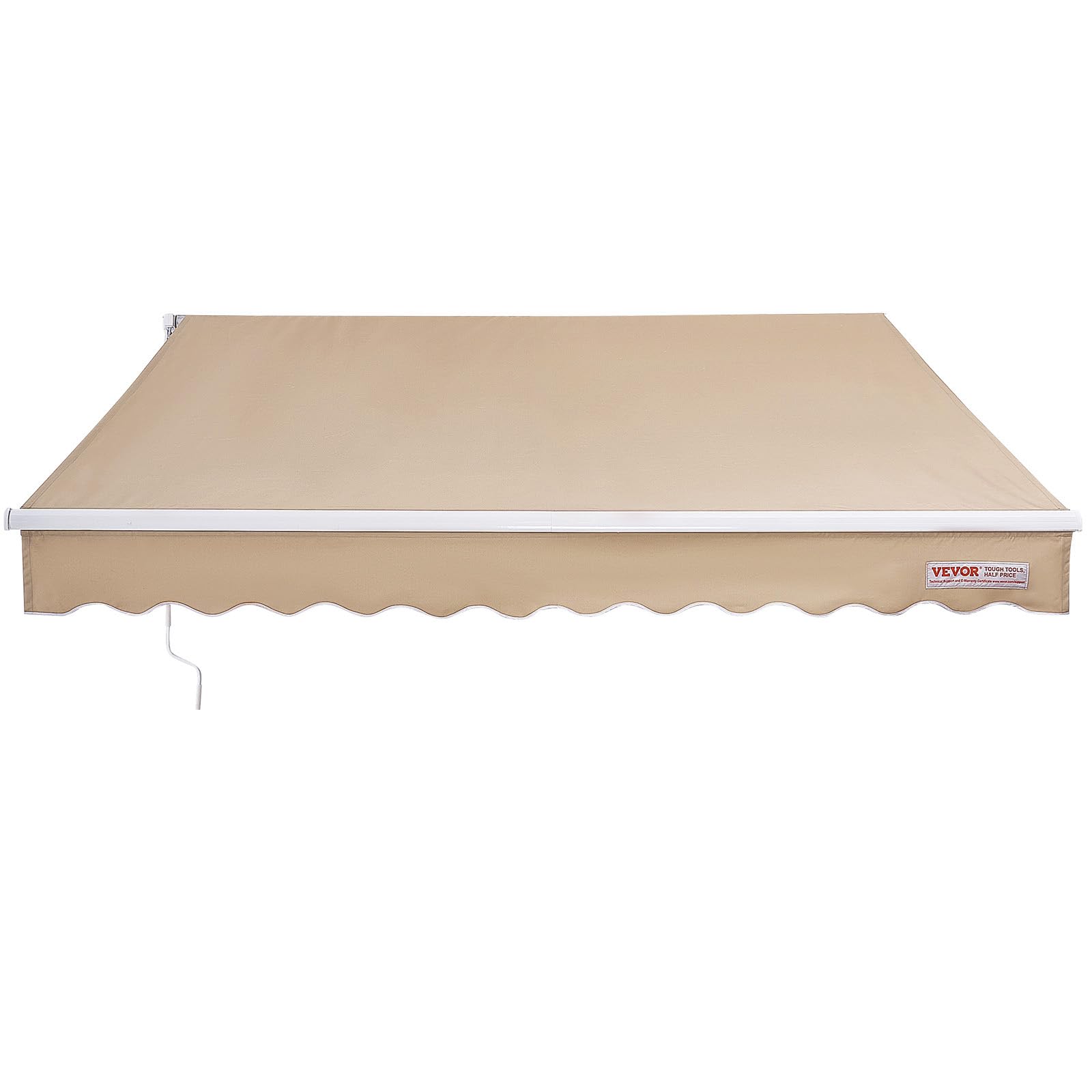 VEVOR 10x8 ft Manual Retractable Awning - Waterproof Polyester Sun Shade for Patio, Backyard & Balcony - Adjustable Crank Handle Outdoor Window Awning Shelter (Perfect for BBQs, Poolside Relaxation & Outdoor Dining)