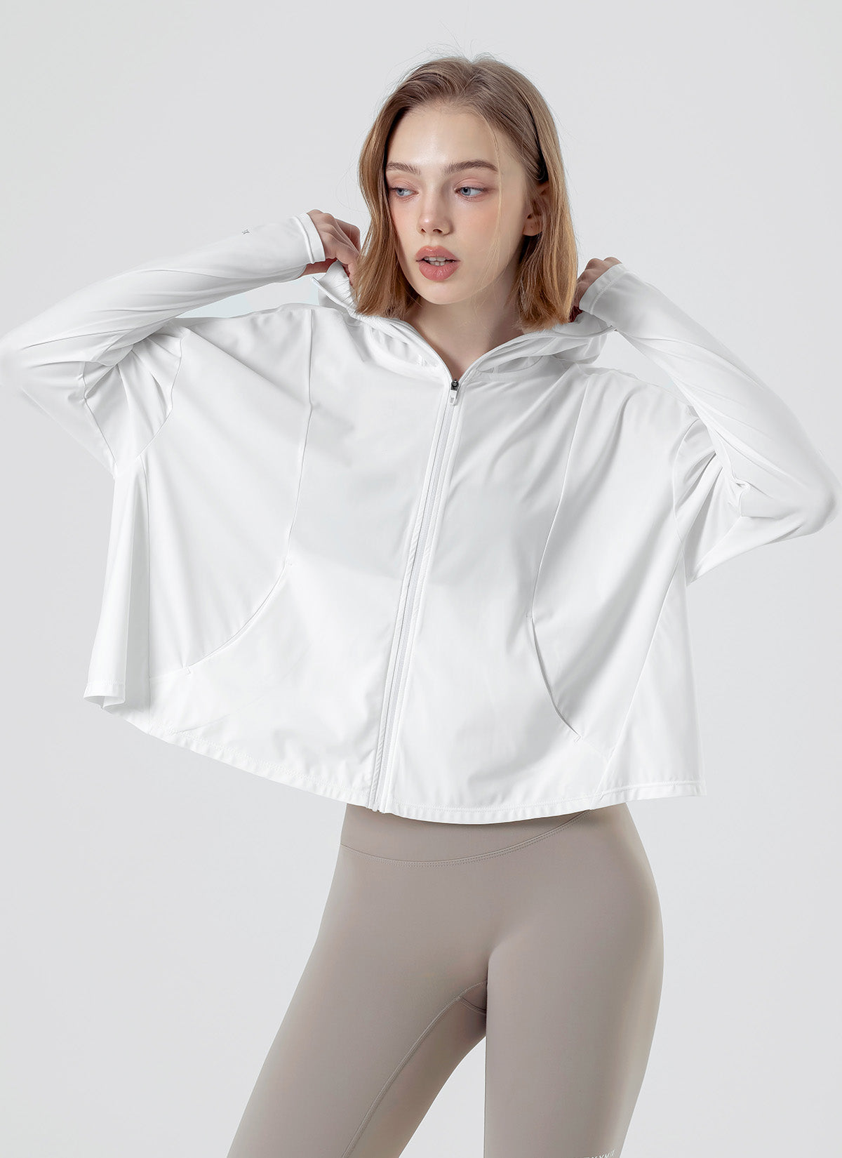 Lightweight Cooling Loose Fit Crop Hoodie Jacket for Women - Breathable Summer Outdoor Workout & Casual Wear
