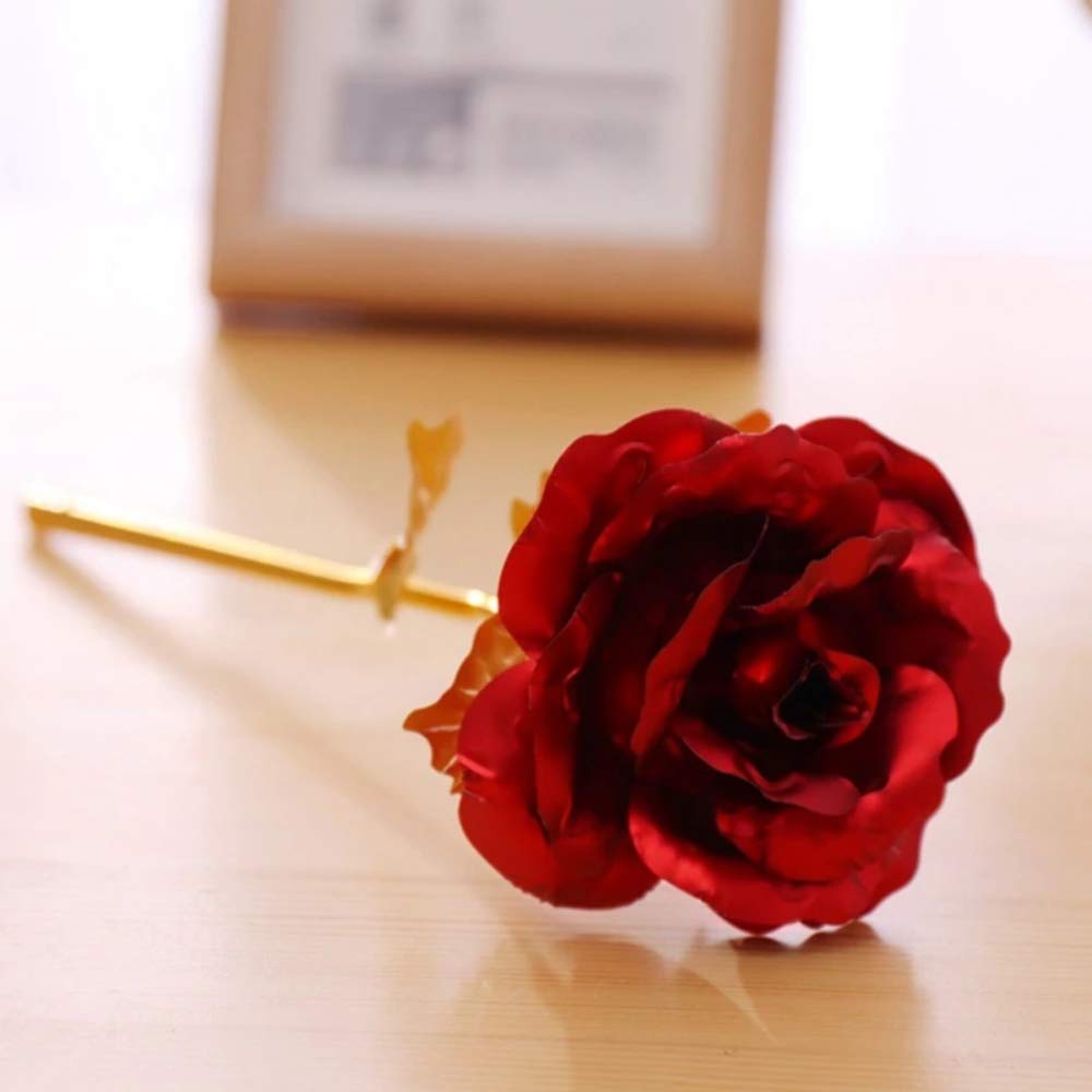 24K Gold Plated Rose - Luxury Eternal Flower Gift for Anniversary, Wedding, Valentine's Day - Perfect for Romantic Decor, Proposal, and Special Occasions