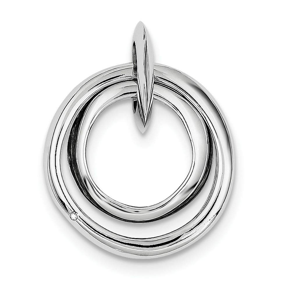 925 Sterling Silver Polished Diamond Accent Multi Circle Pendant Necklace for Women - Elegant Layered Jewelry Gift for Anniversary, Birthday & Special Occasions