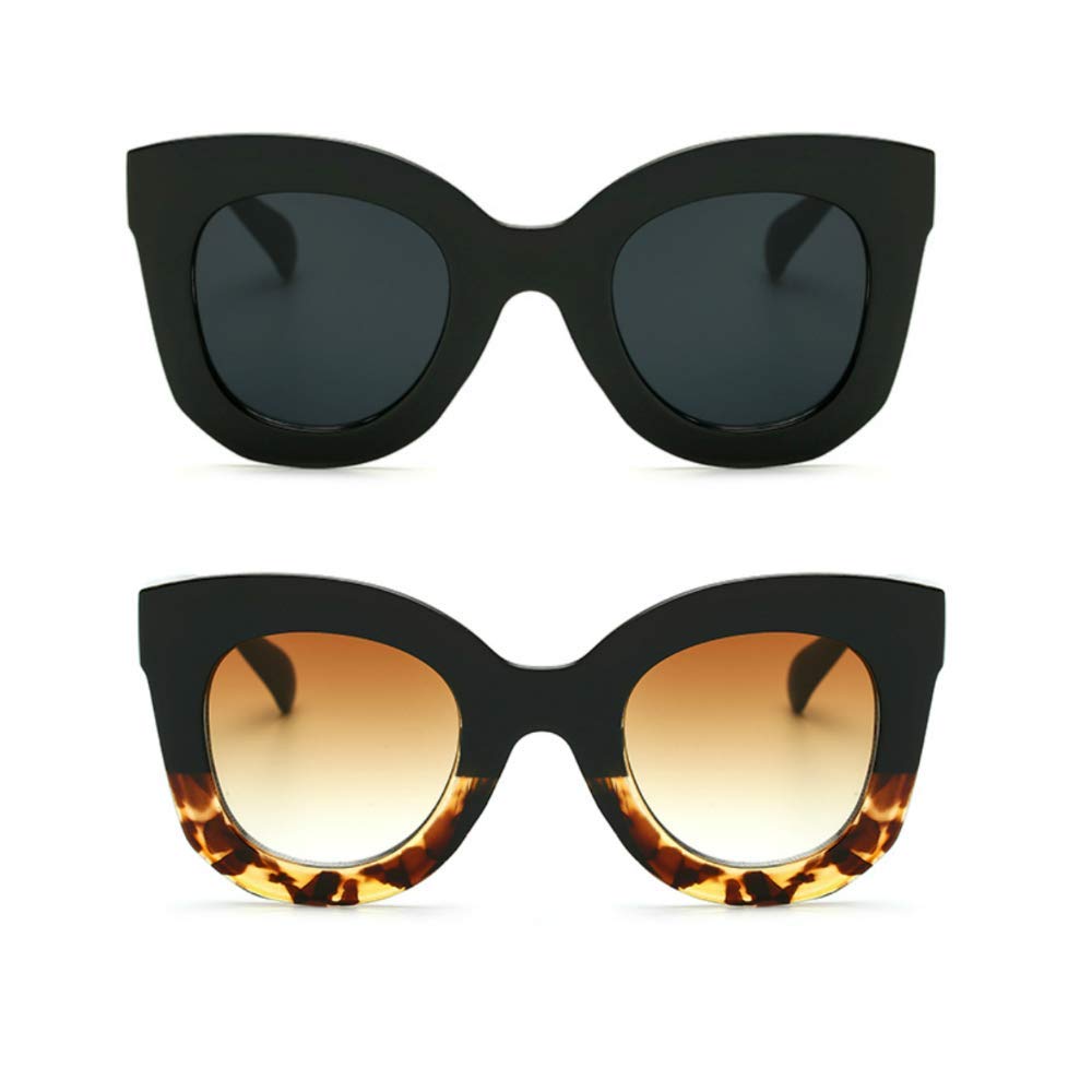 Trendy Butterfly Sunglasses for Women - Round Cat Eye Sun Glasses with Freckles Mark, Thick Frame Fashion Accessory | Perfect for Beach, Summer Outfits & Street Style