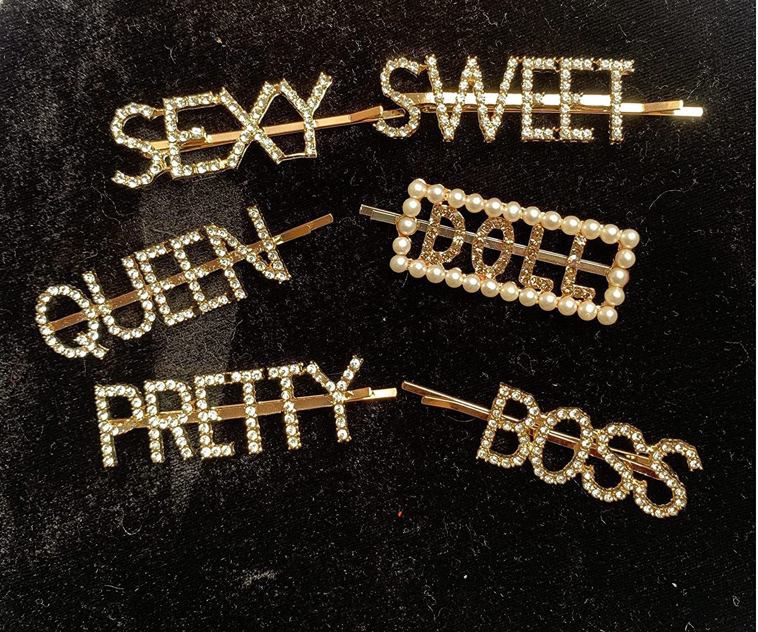 6 Pcs Crystal Letter Hair Clips for Women - Rhinestone Hair Barrette for Women - Perfect for Weddings, Parties, and Everyday Styling