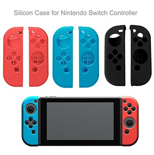 8-in-1 Soft Silicone Protective Case with Thumb Grips for Nintendo Switch Joy-Con Controllers - Durable Cover for Gaming, Travel & Everyday Use