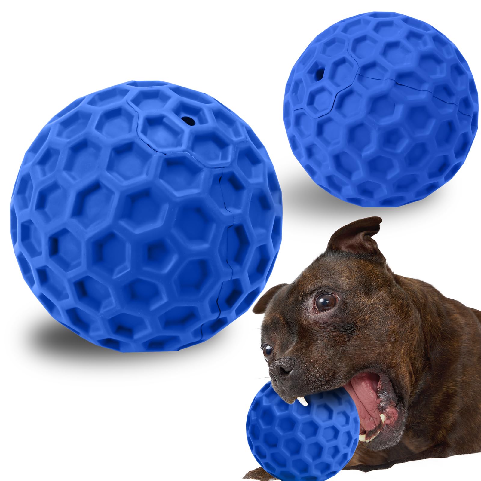FAMALL 2 Pack Indestructible Dog Chew Toys - Heavy Duty Chew Proof Balls for Aggressive Chewers, Interactive Anxiety Relief Dog Toys for Large Medium Small Dogs - Perfect for Fetch, Training & Boredom Relief