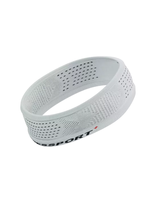 Compressport Unisex Thin Headband On/Off - White | Sweat-Wicking Sports Headband for Running, Cycling & Workouts