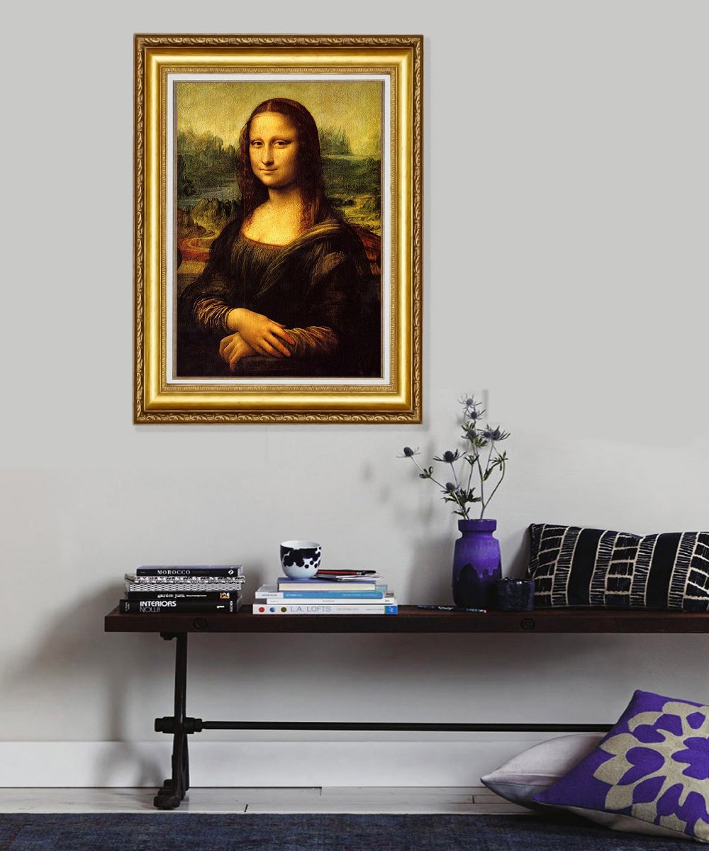 ELITEART Mona Lisa by Leonardo Da Vinci Framed Oil Painting Reproduction - 22x30 Inch Giclee Canvas Wall Art for Living Room, Office & Home Decor