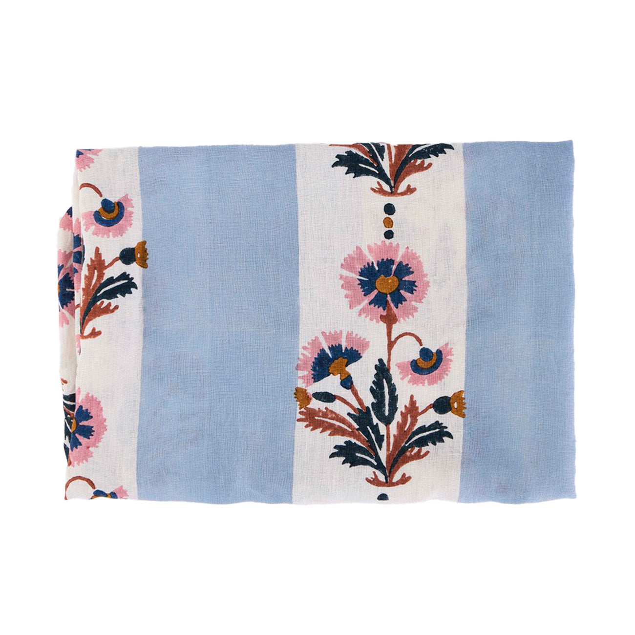 Dianthus Wide Stripe Rust Rose Tablecloth - Elegant Cotton Table Cover for Dining Room, Kitchen, Party & Outdoor Picnic Decor