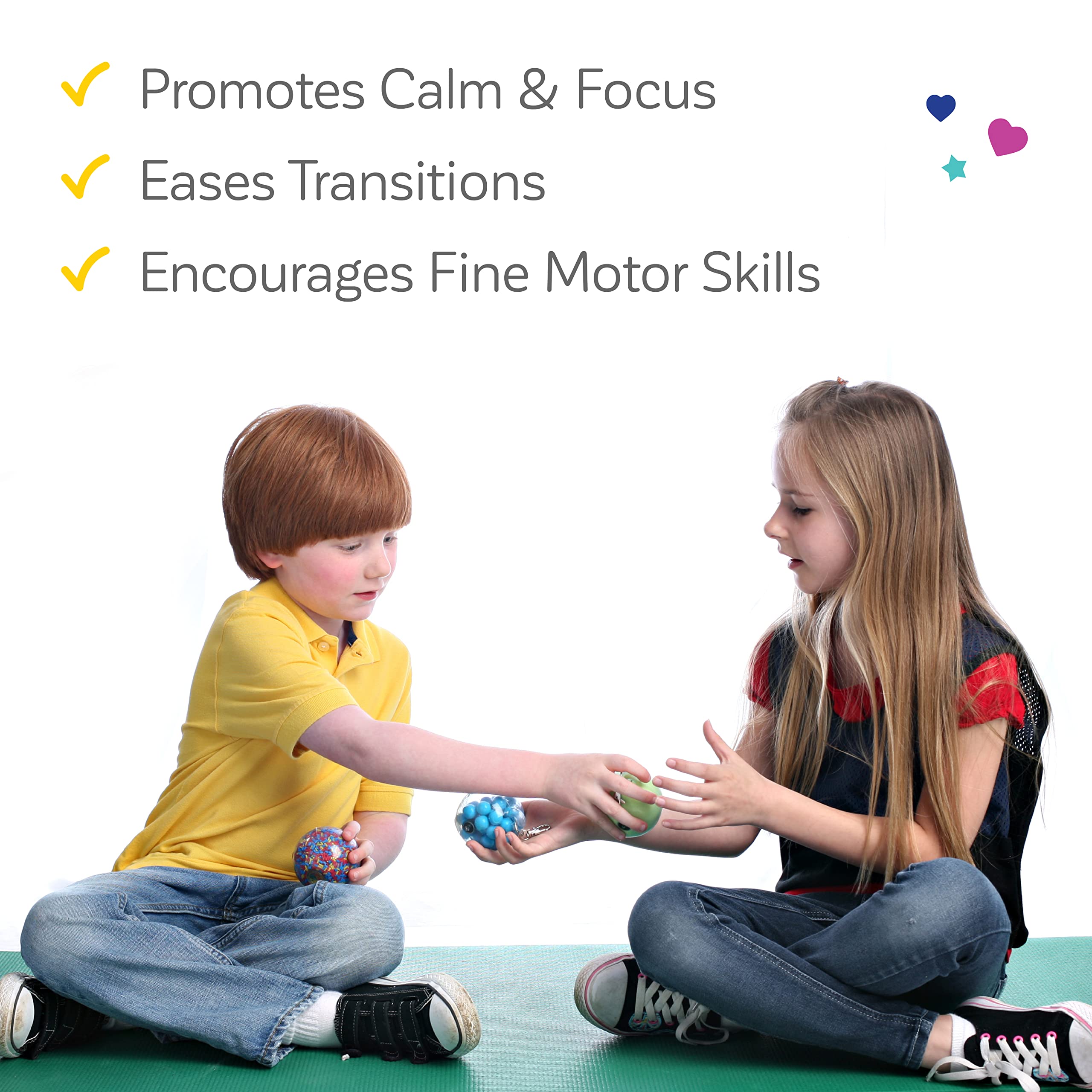 Fun & Function - Fidget Key Chain Balls (3 Pack) - Stress Relief Sensory Toys for Kids & Adults - Anxiety Relief Fidget Toys for Keychain - Perfect for ADHD, Autism & Office Use - Ages 5+