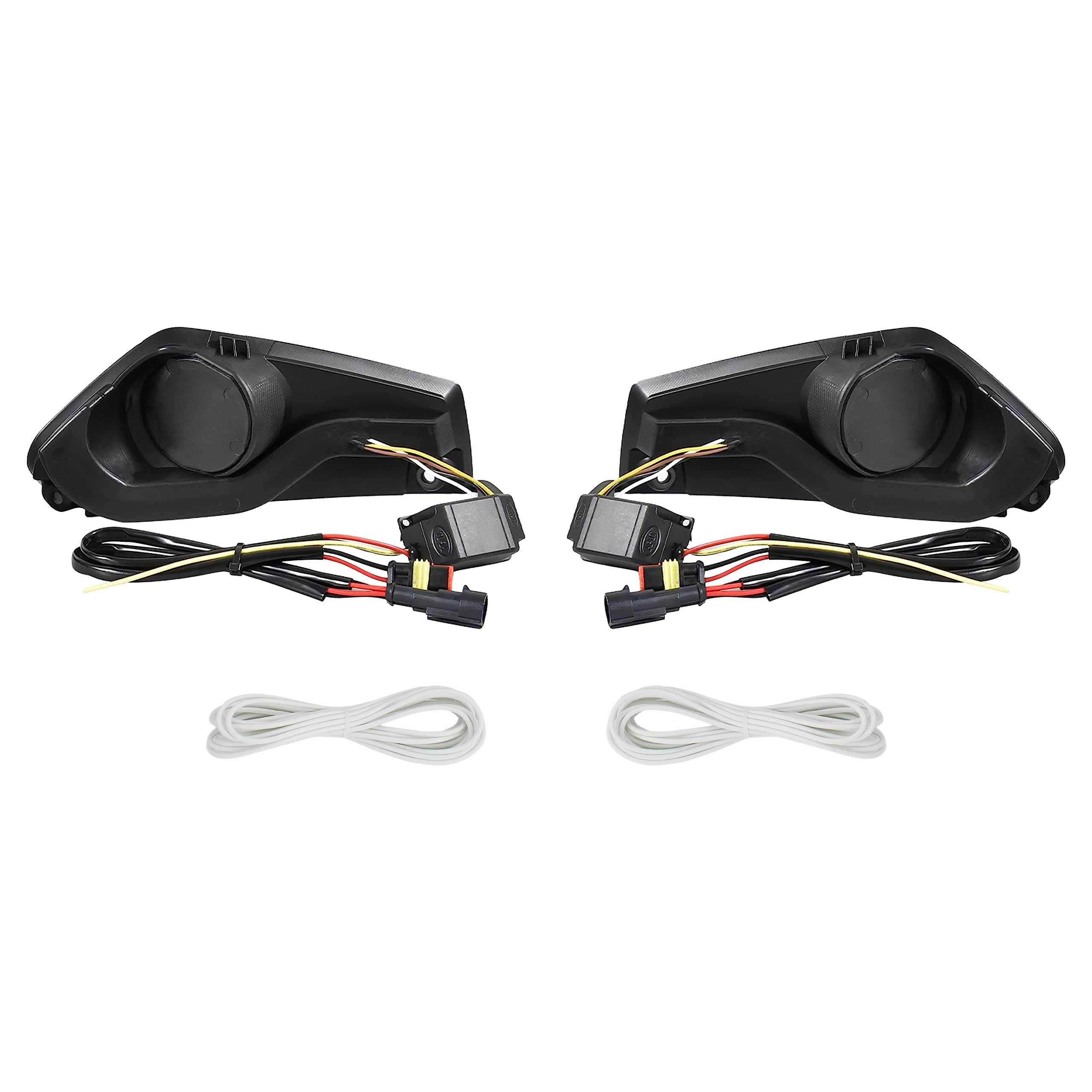 SAUTVS Fog Lamps Cover with LED Daytime Running Lights & Turn Signal Kit for Can-Am Spyder F3 (2015-2020 Models) - 2PCS Replacement Accessories for Enhanced Visibility & Style in Night Driving & Bad Weather Conditions