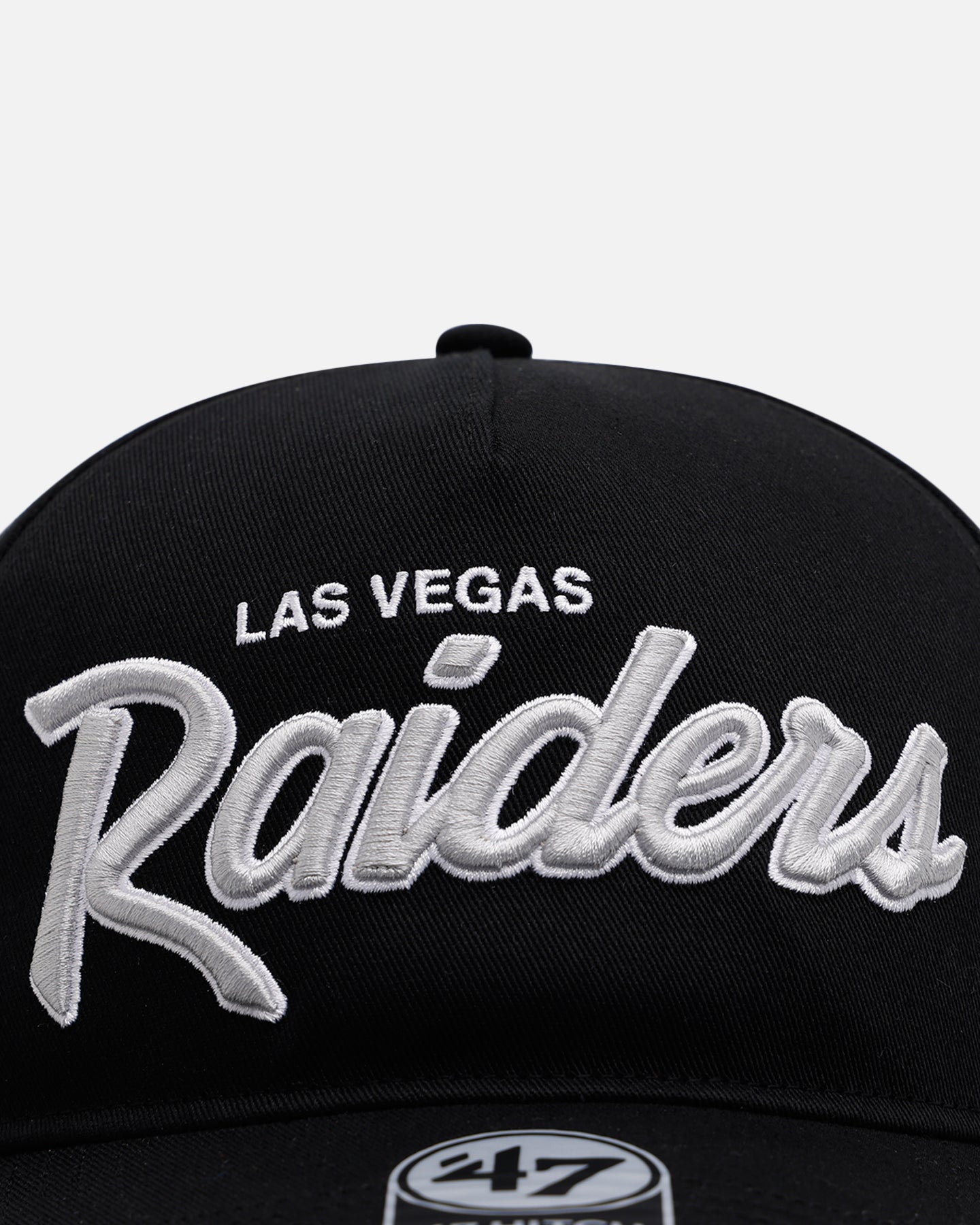 47 Brand Las Vegas Raiders 'Black Dome Script' Snapback Hat - Adjustable 47 Hitch Fit, Black - Perfect for NFL Games, Tailgating & Casual Wear