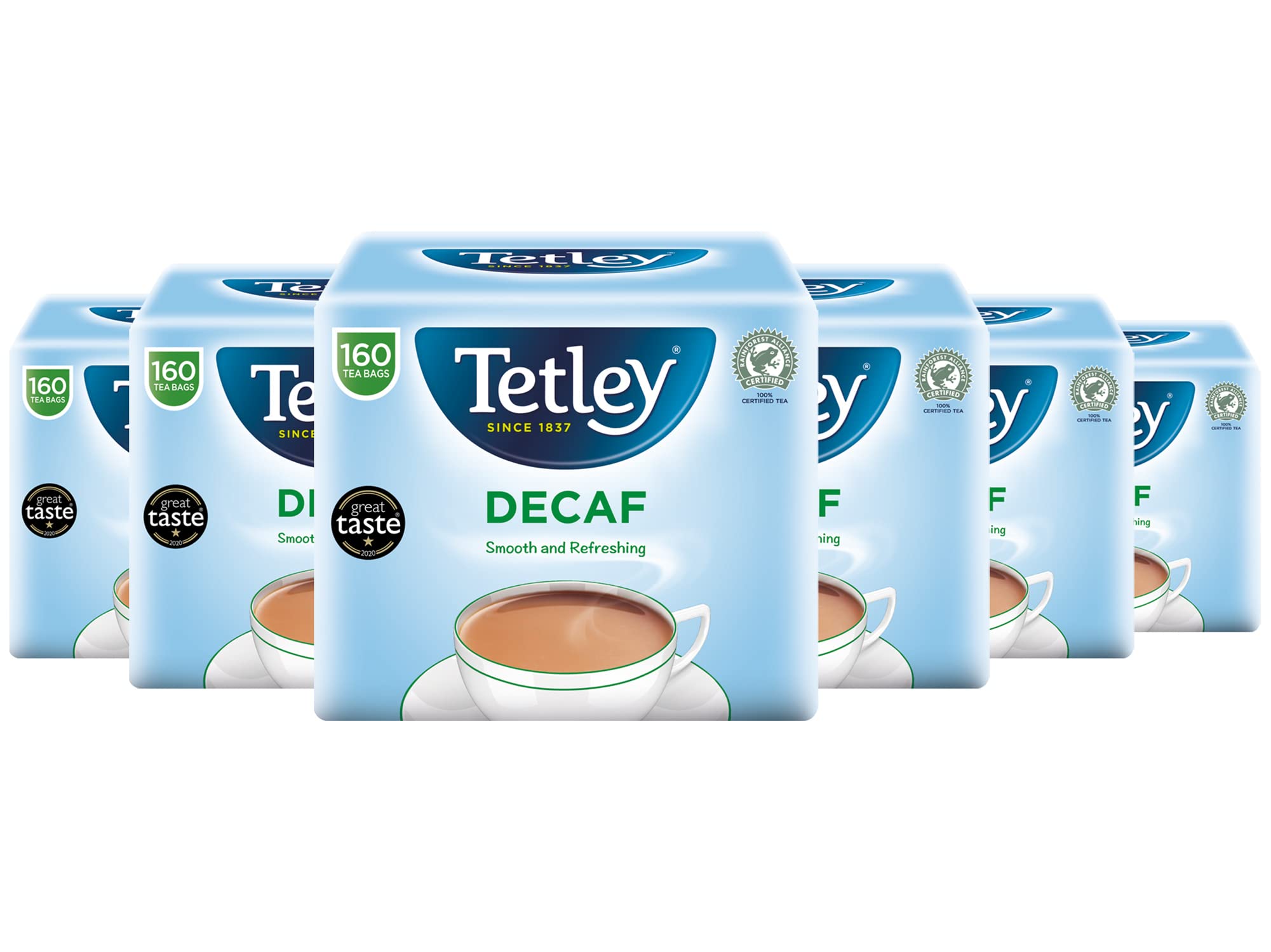 Tetley Original Decaf Tea Bags - 6 Packs (960 Count) | Caffeine-Free Black Tea for Relaxation & Evening Enjoyment | Perfect for Home, Office & Gift Giving