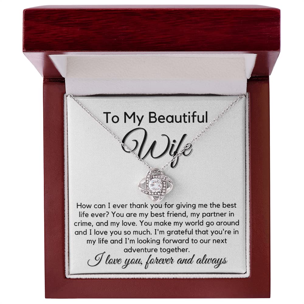 Best Friend Wife Love Knot Necklace - Romantic Jewelry Gift for Wife, Mother's Day Present, Birthday Gift for Her, Soulmate Necklace for Women | Perfect for Anniversaries, Valentine's Day & Special Occasions