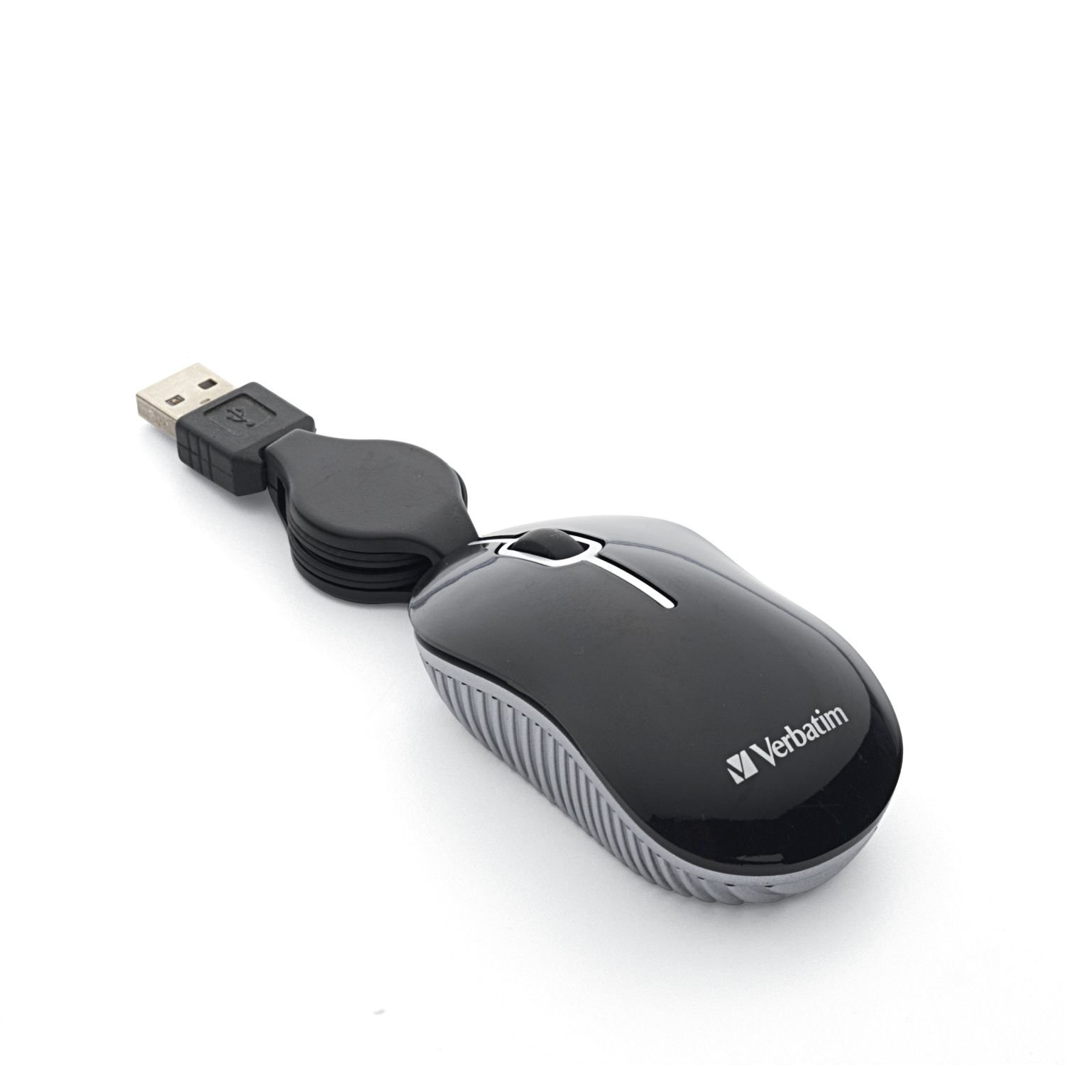 Verbatim Wired Optical USB-A Mini Mouse - Plug & Play Compact Travel Mouse with Retractable Cable for Laptop & PC (Black 98113) - Perfect for Office, Home & On-the-Go Use